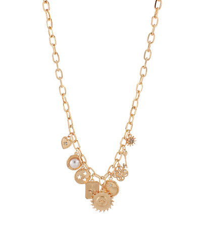 Pearl & Multi Charm Necklace