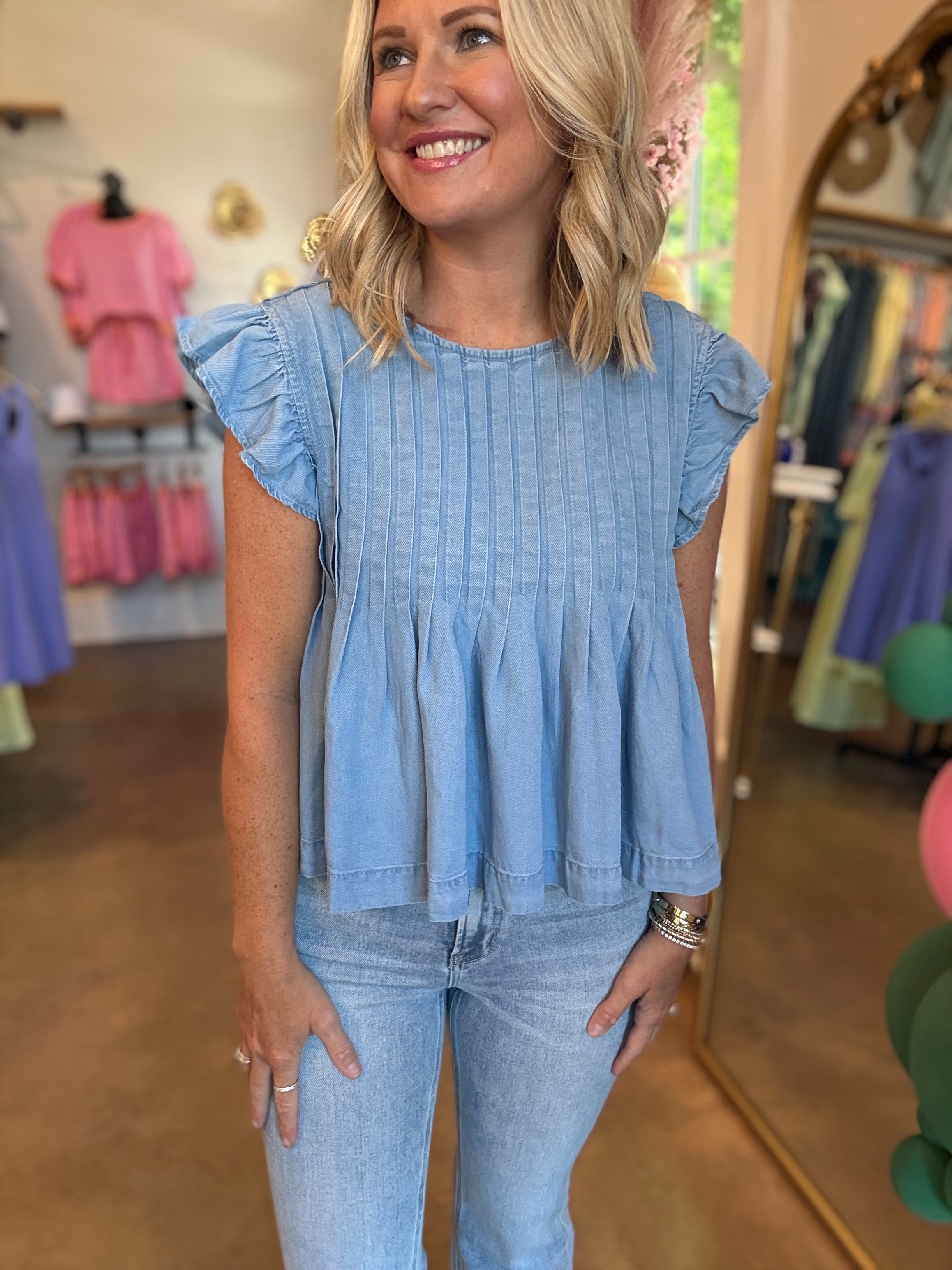 Misunderstanding Pleated Peplum Blouse