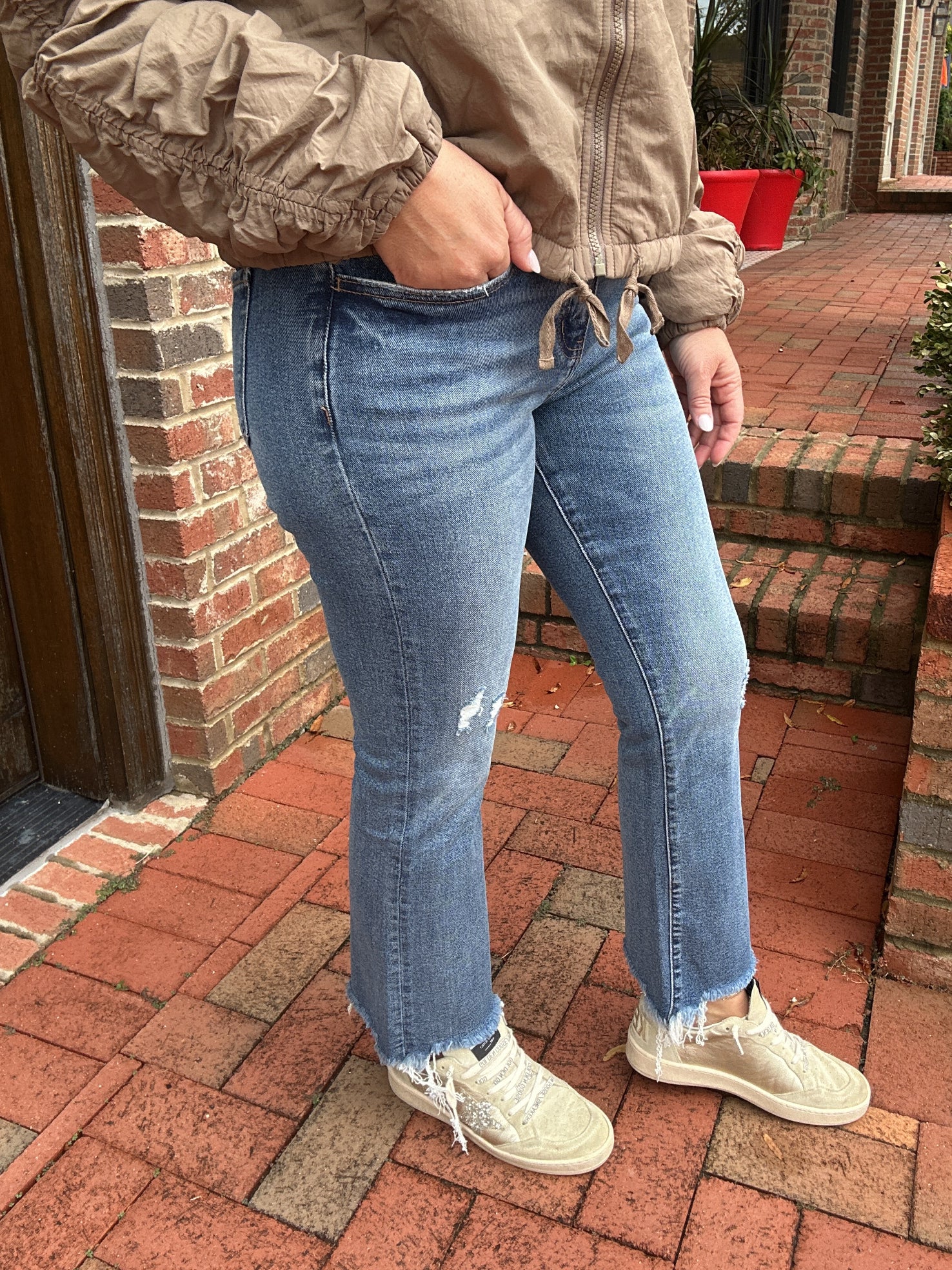 Empathy Mid Rise Ankle Bootcut Jeans