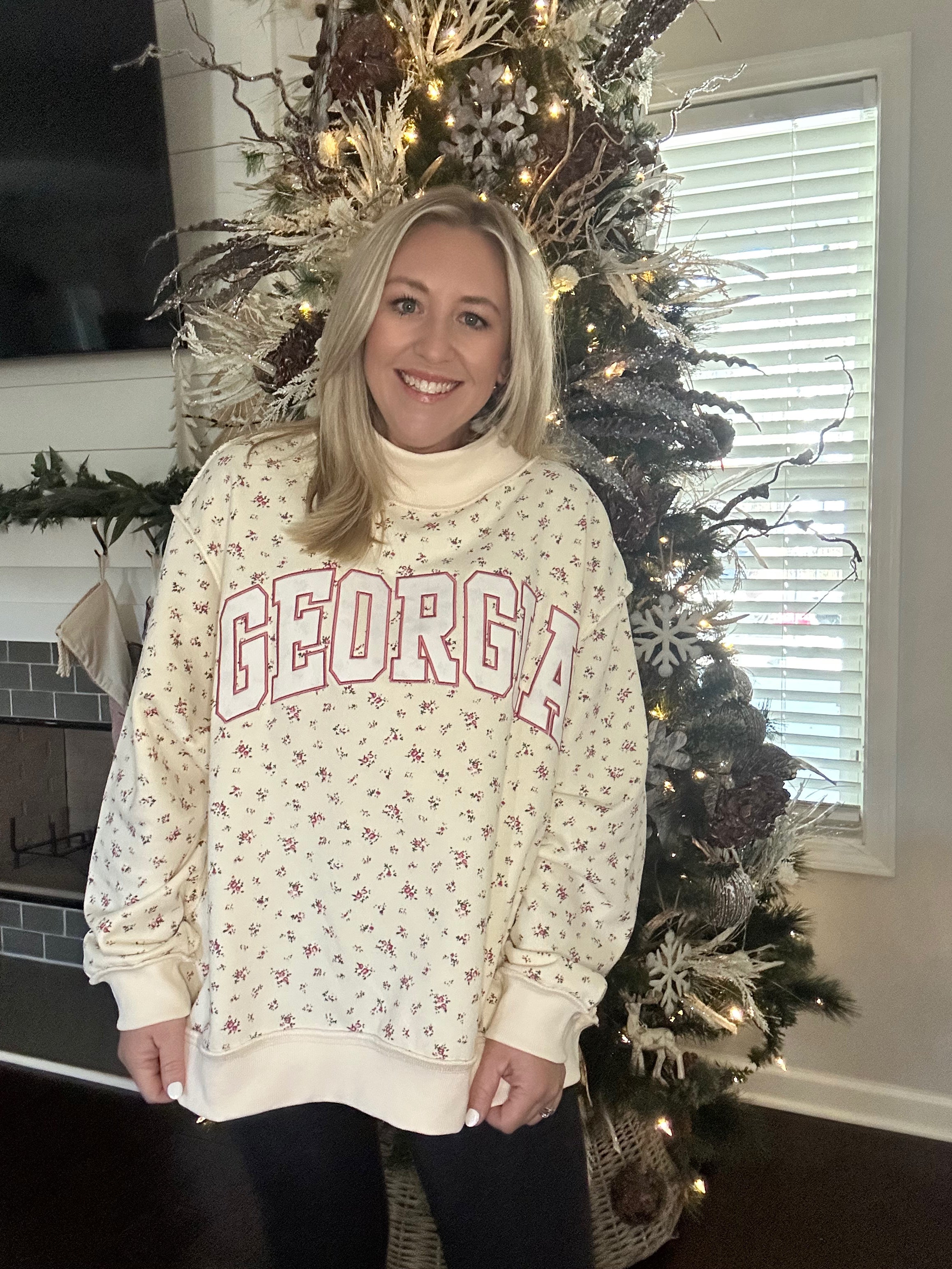 Georgia Floral Mock Neck Sweatshirt