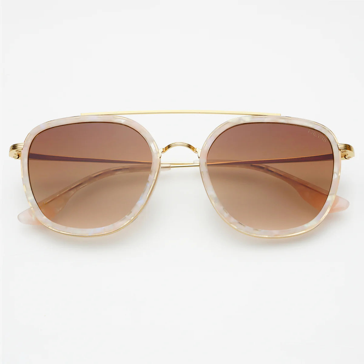 Weston Round Unisex Sunglasses- Light Pink/Brown