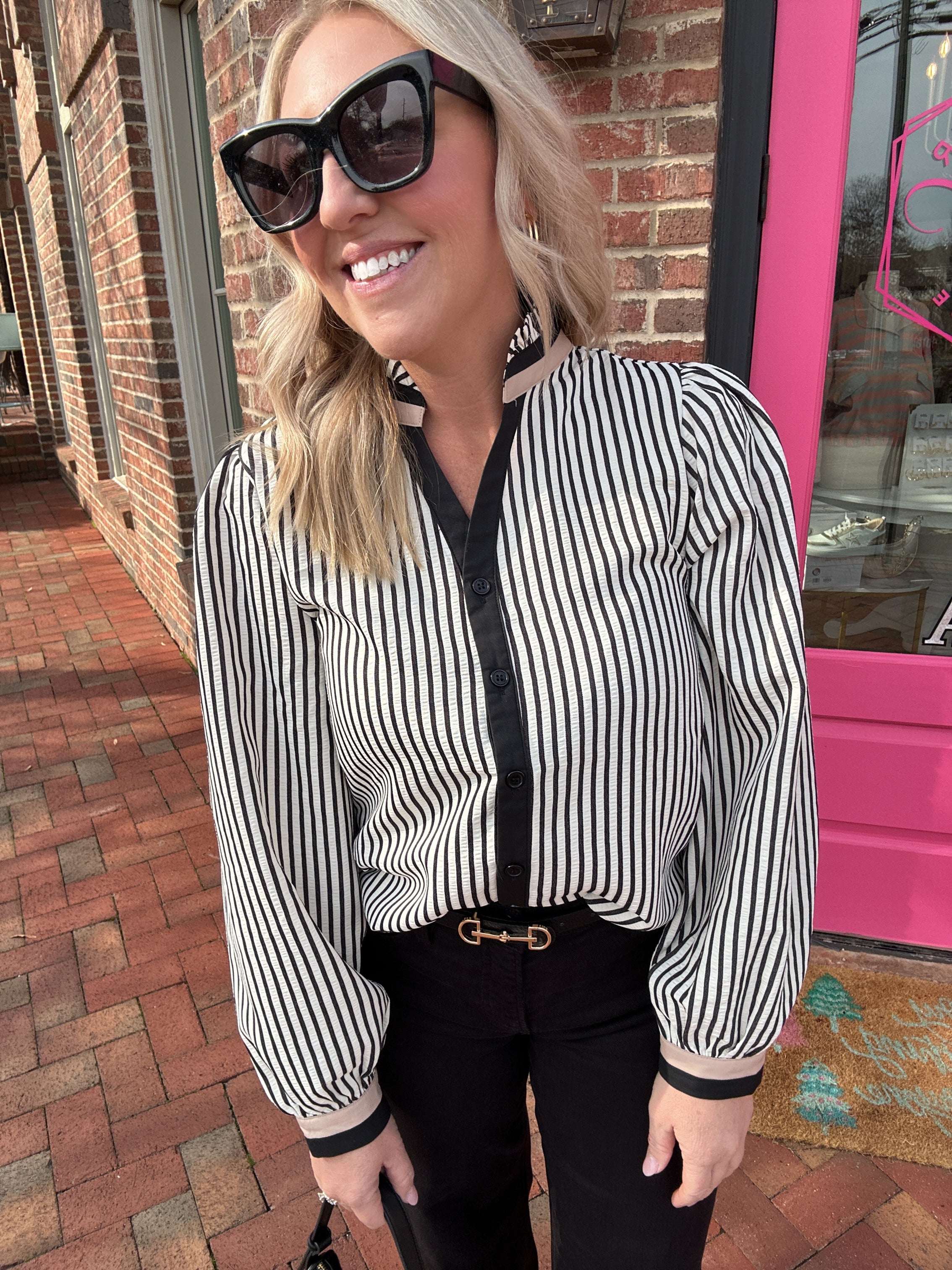 Lights Go Down Striped Top