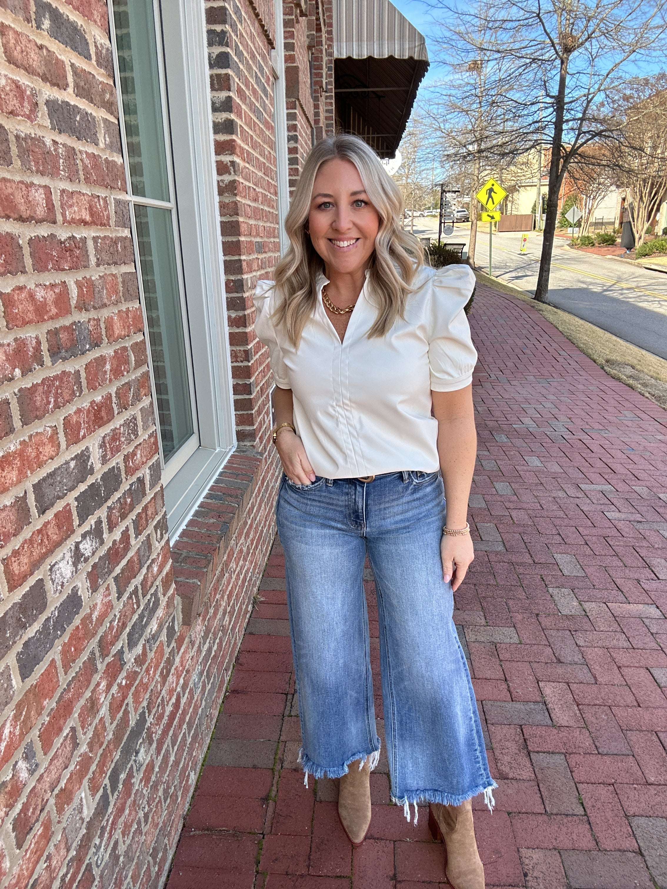 Made You Think Faux Leather Short Sleeve Top