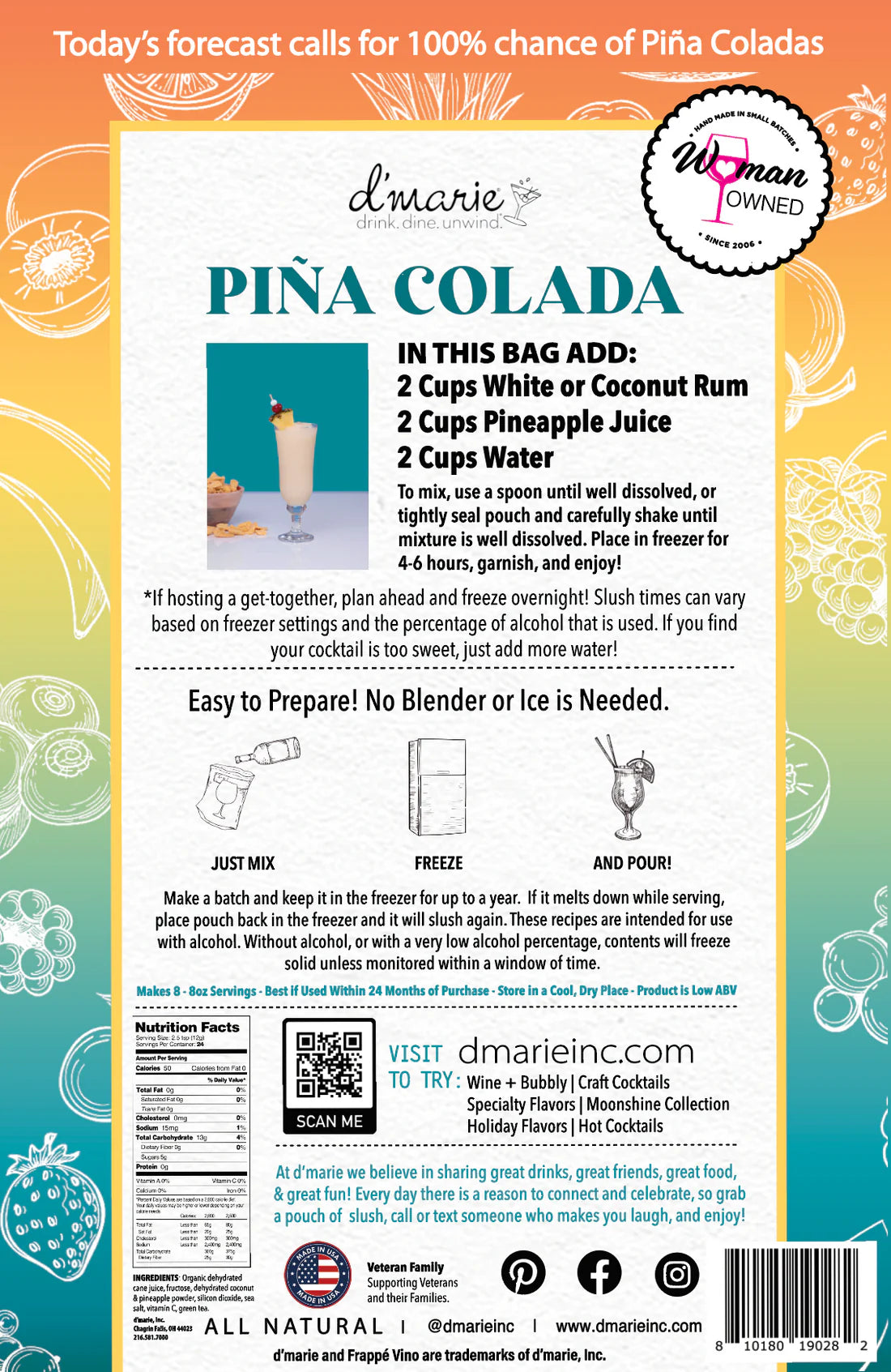 Pina Colada Cocktail Slush Mix