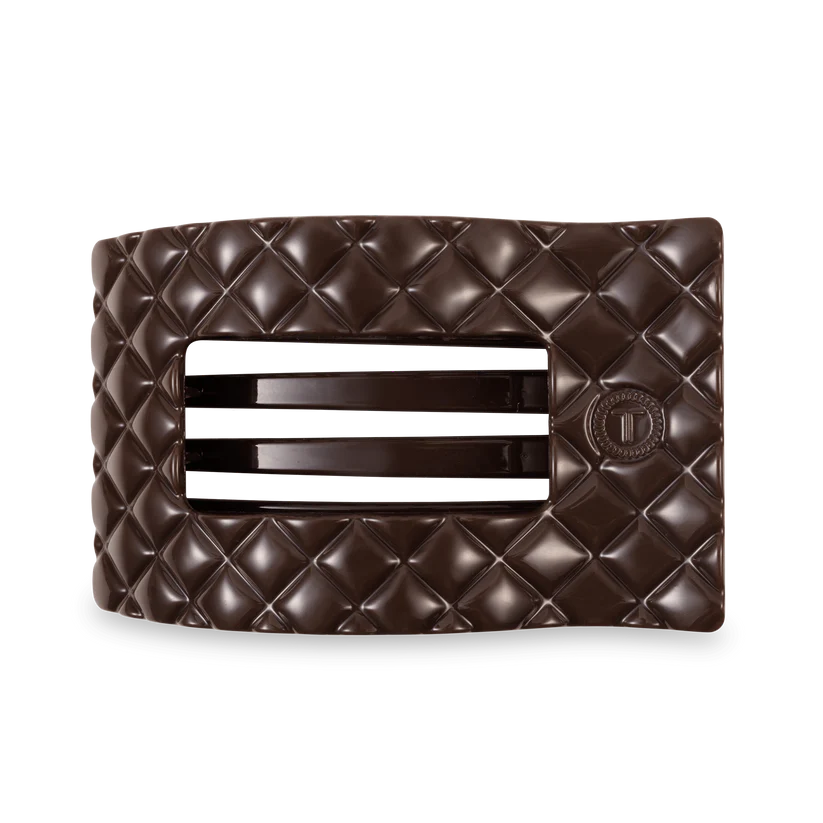 Truly Taupe Quilted Medium Flat Round Clip