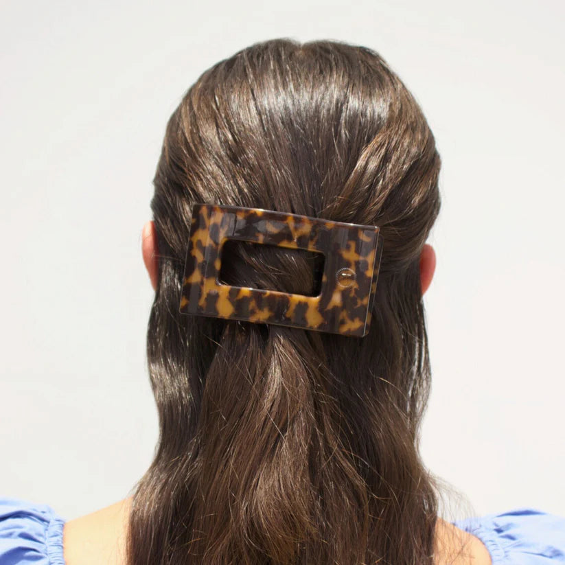 Tortoise Teleties Medium Flat Rectangle Clip