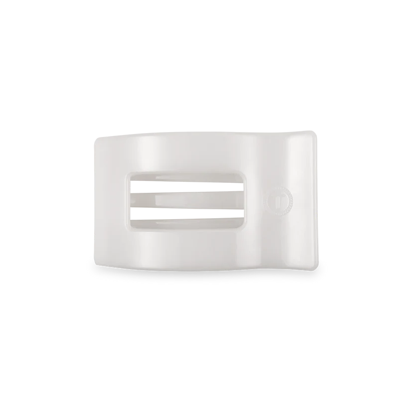Coconut White Teleties Small Flat Rectangle Clip