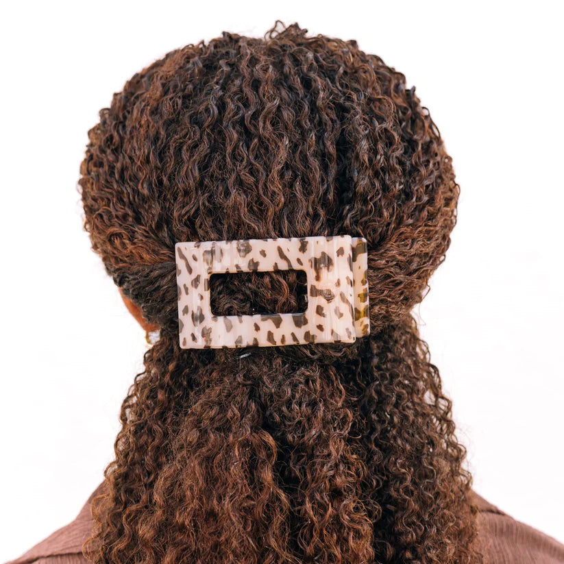 Blonde Tortoise Teleties Medium Flat Rectangle Clip