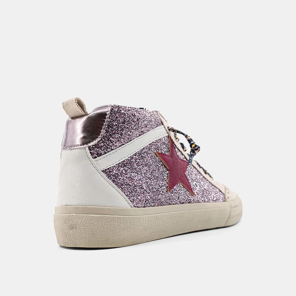 Paulina Pewter Glitter High Top Sneakers