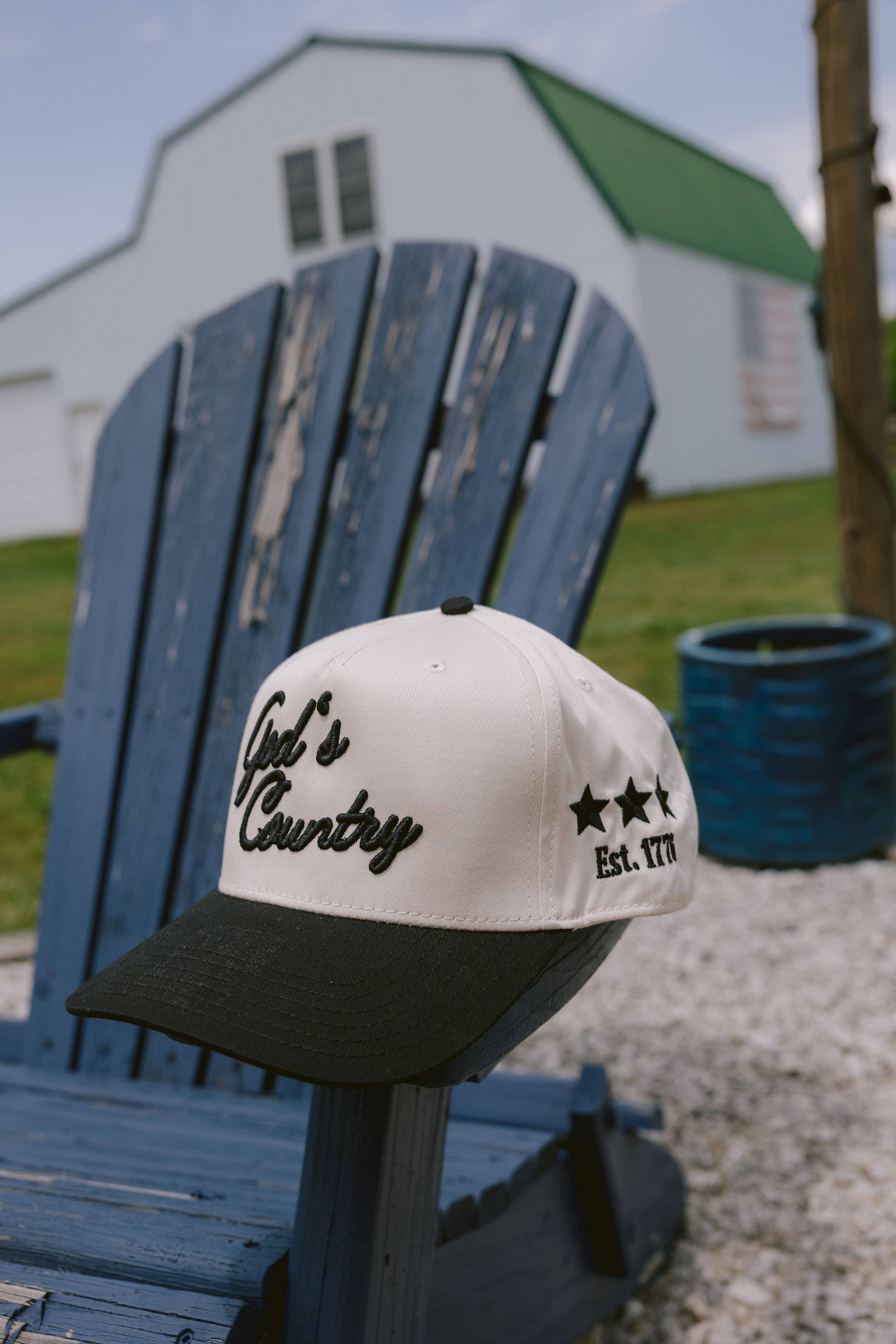God's Country - Vintage Trucker Hat: Black