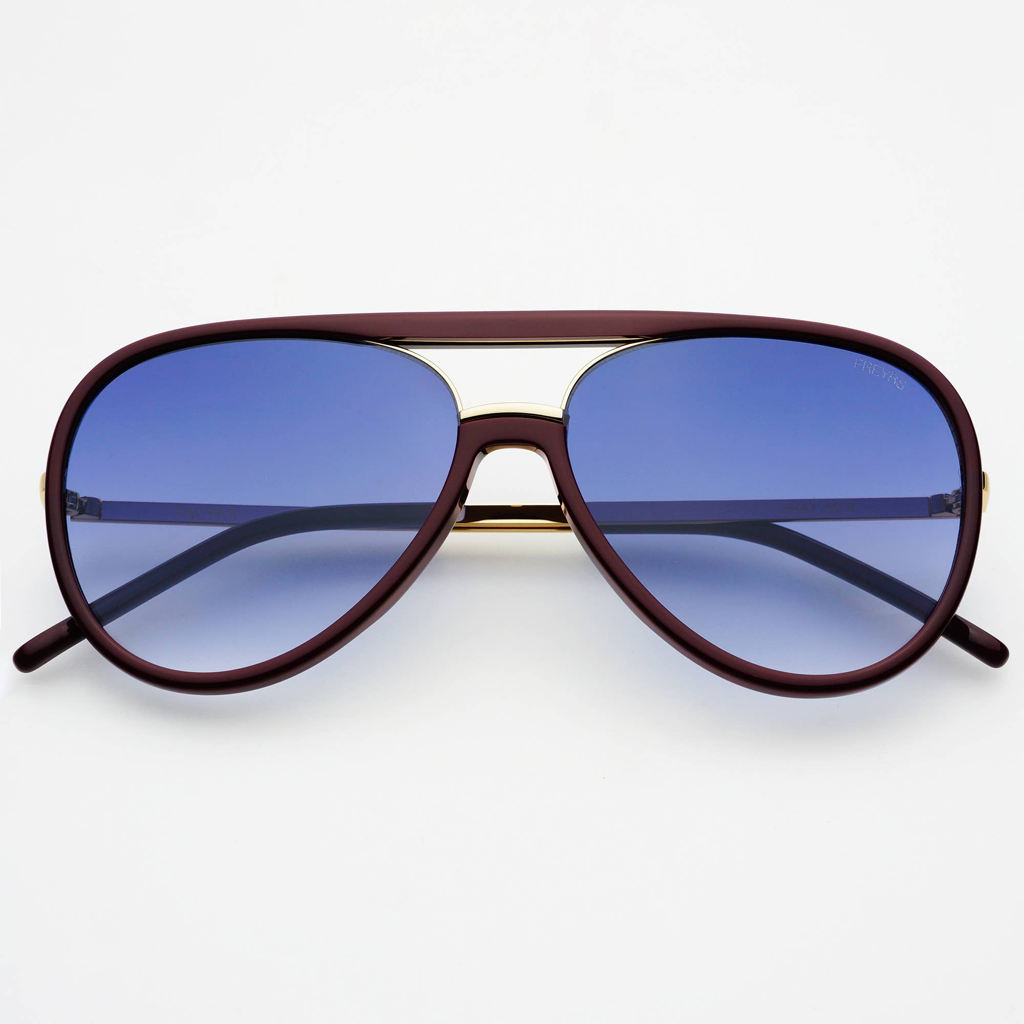 Shay Unisex Aviator Sunglasses- Burgundy