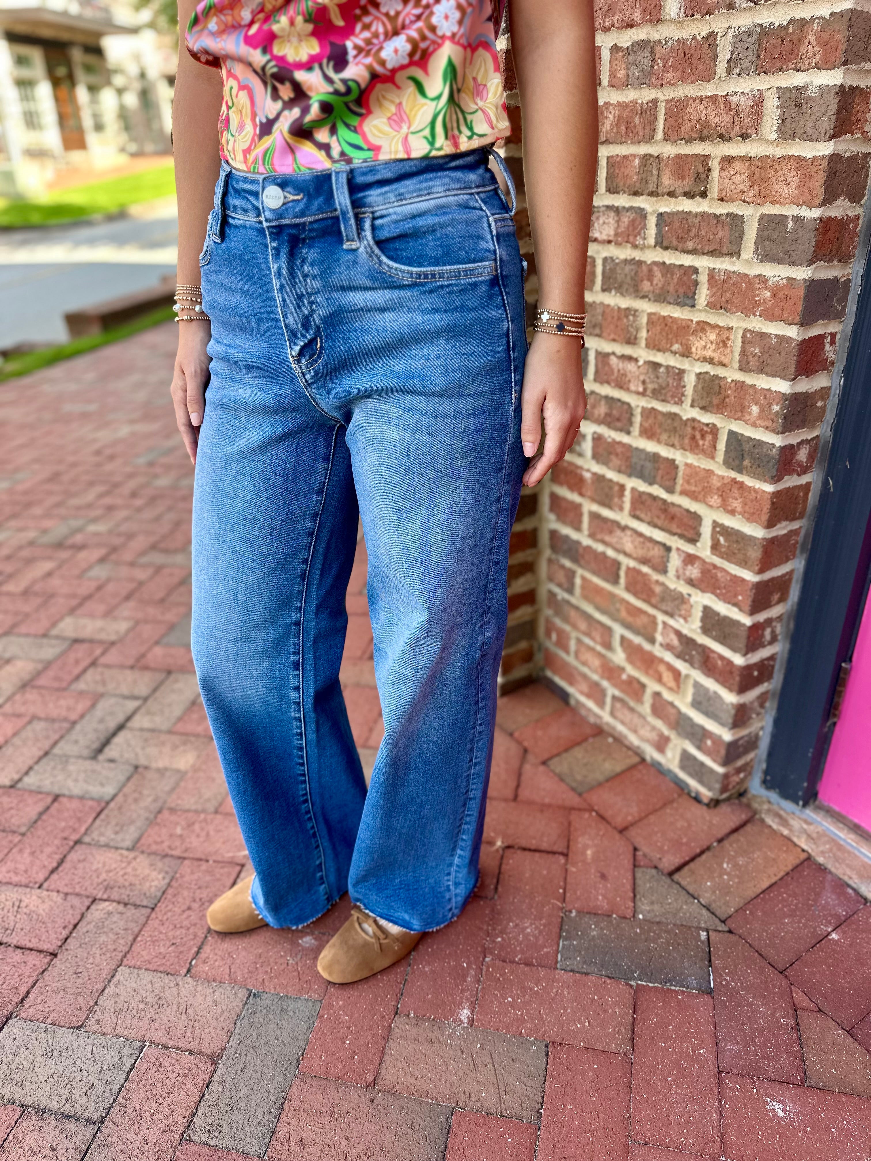 The Britt High Rise Wide Leg Jeans