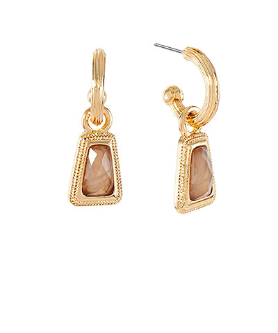 Trapezoid Stone Dangle Earrings