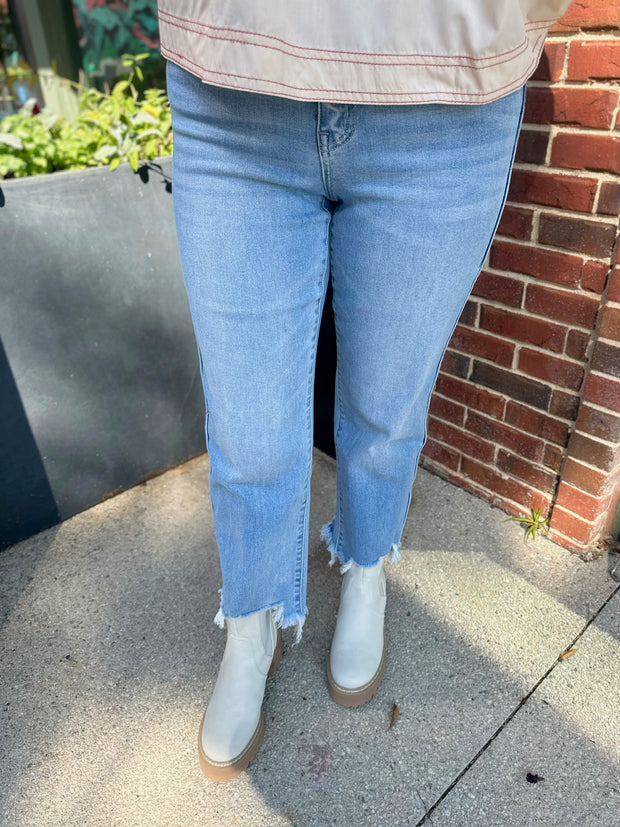 Victoria High Rise Straight Leg Jeans