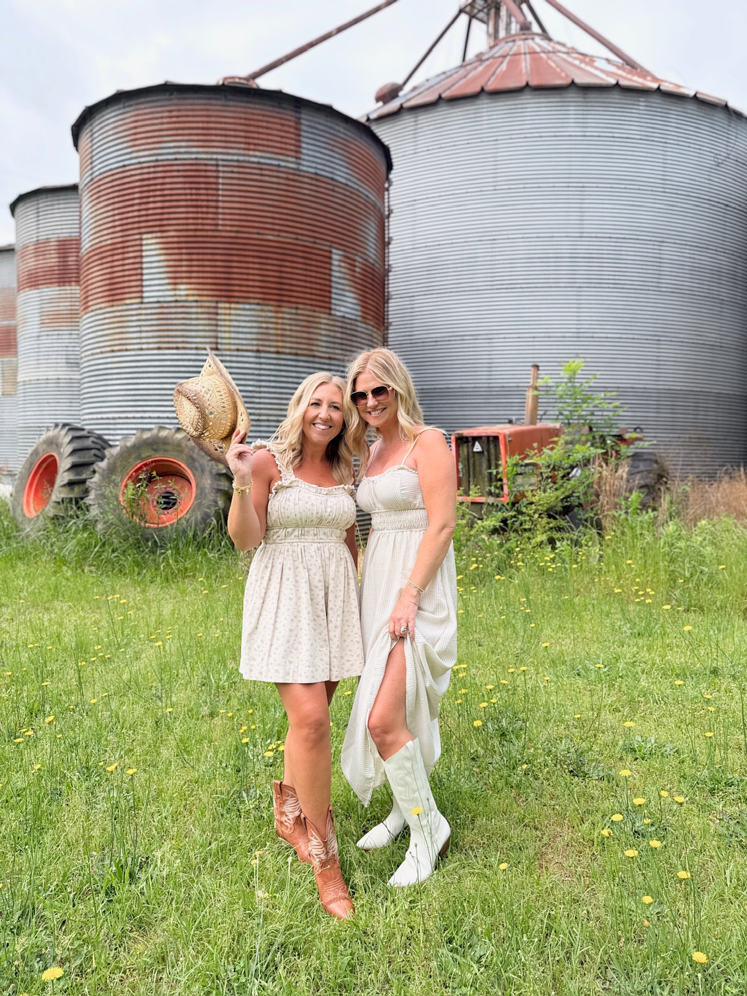 Country Town Floral Denim Romper