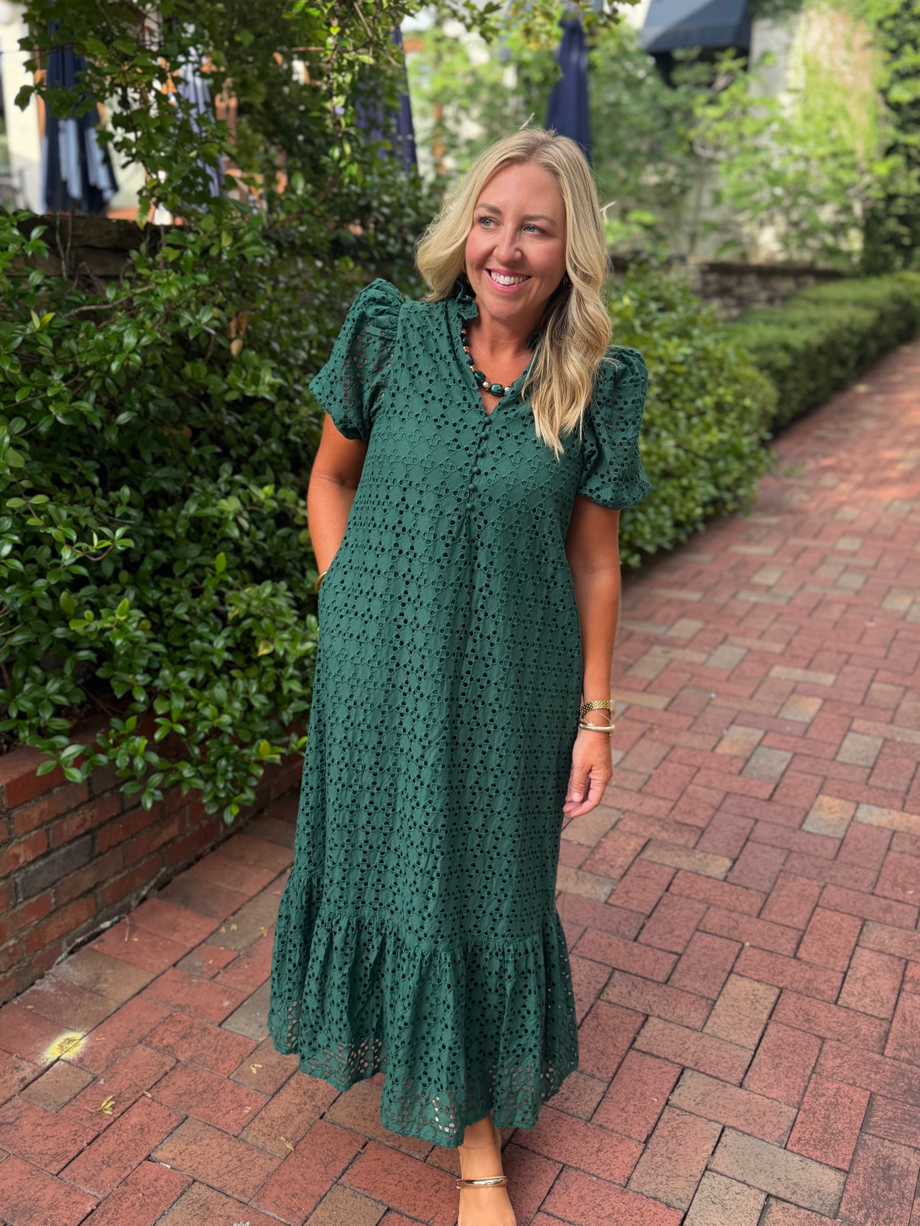 Fresh Picked Eyelet Midi Dress