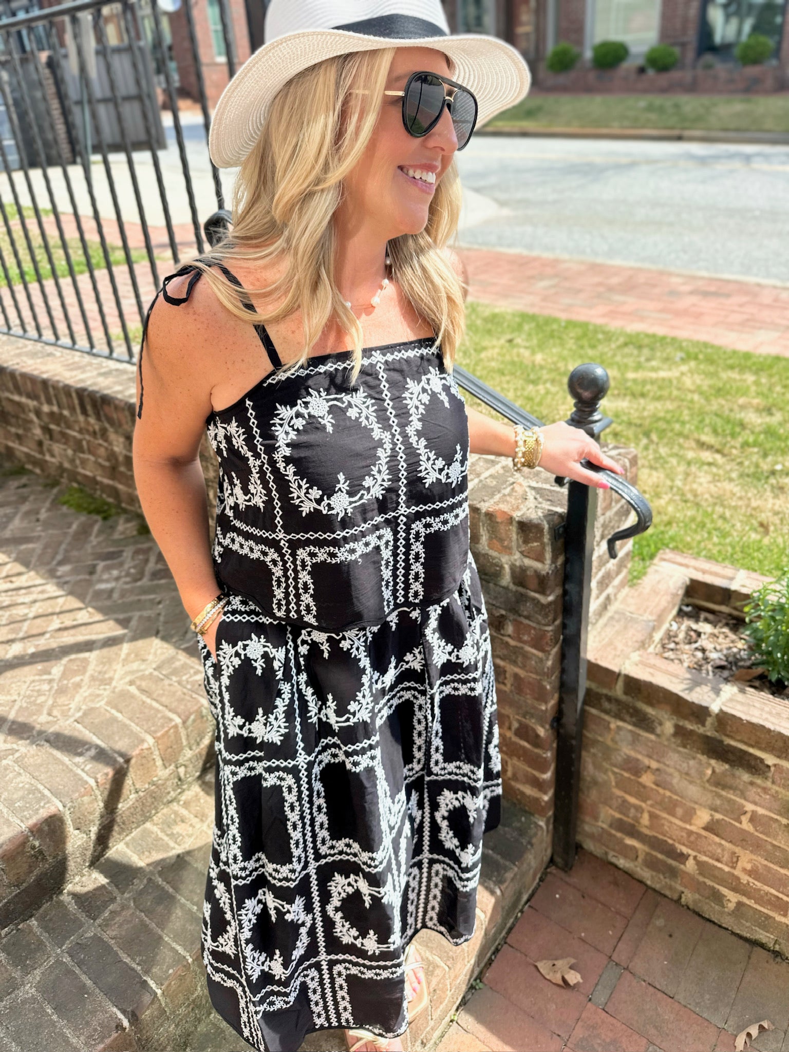 Perfect Together Embroider Detail Sleeveless Top and Midi Skirt Set