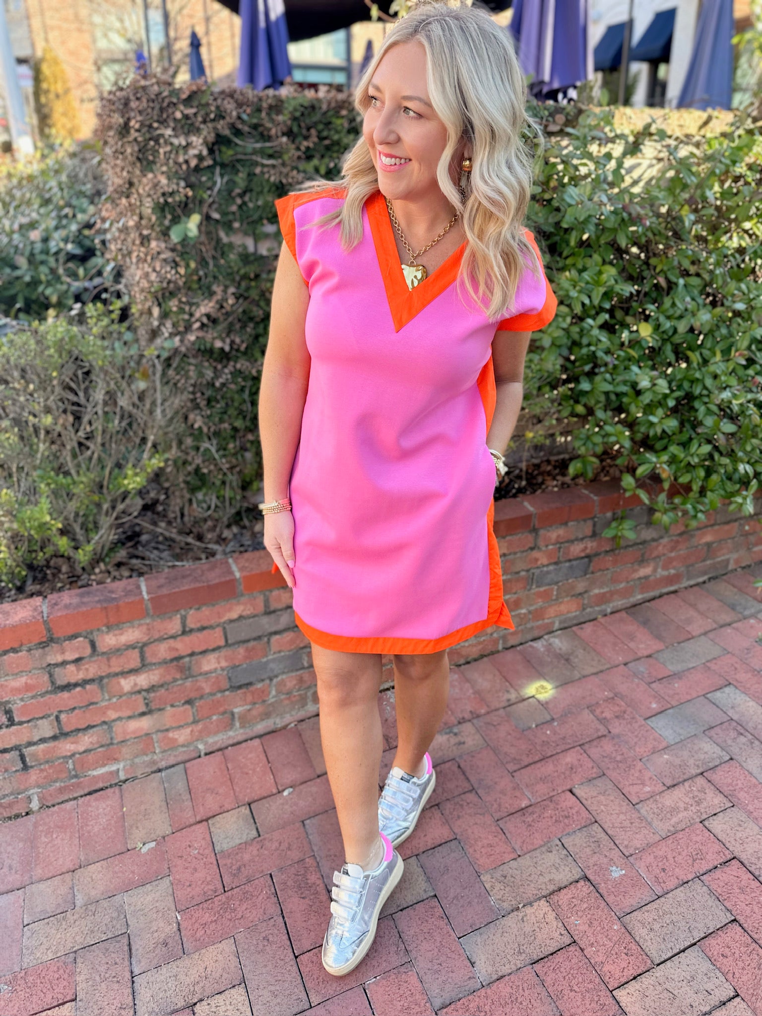 Open for Comfort T-Shirt Dress in Pink