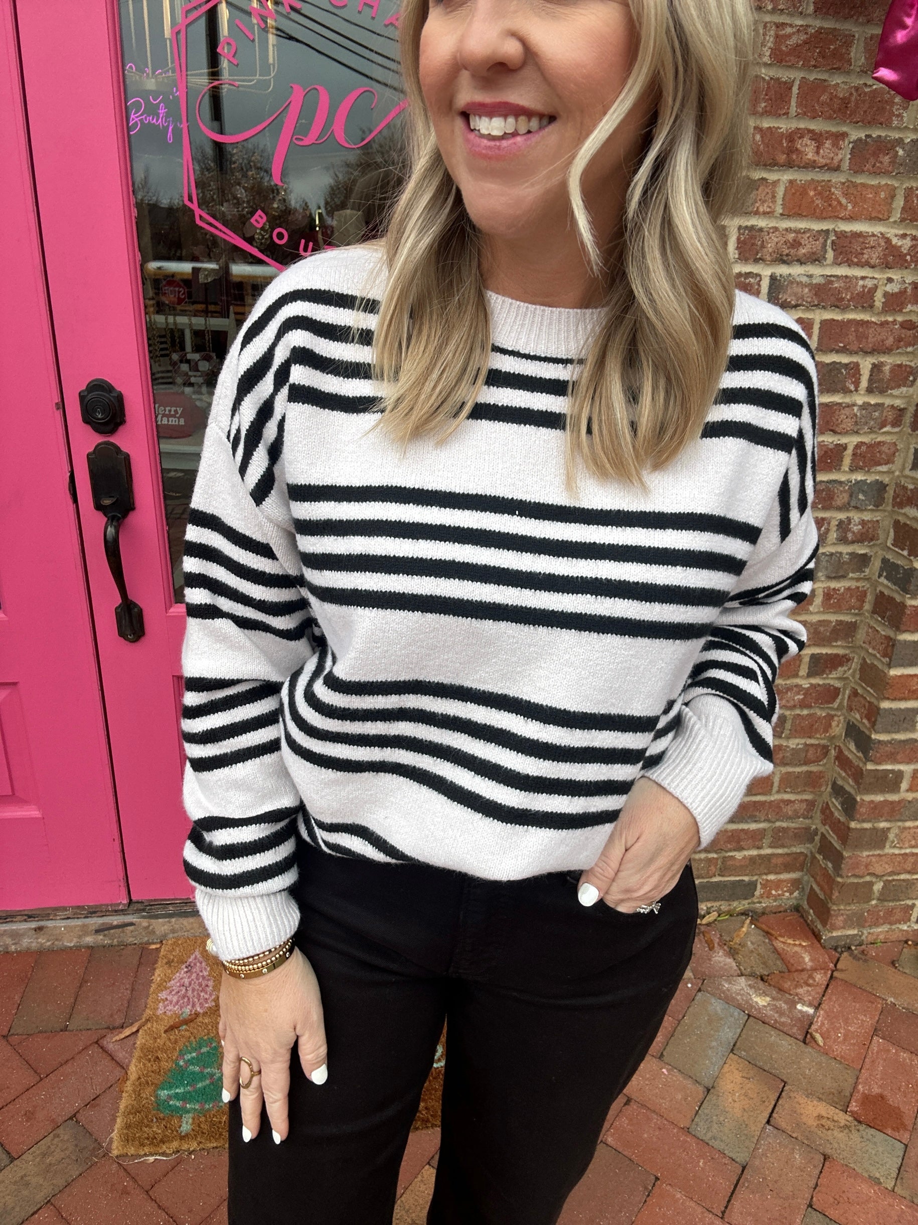 Good Reason Striped Long Sleeve Sweater