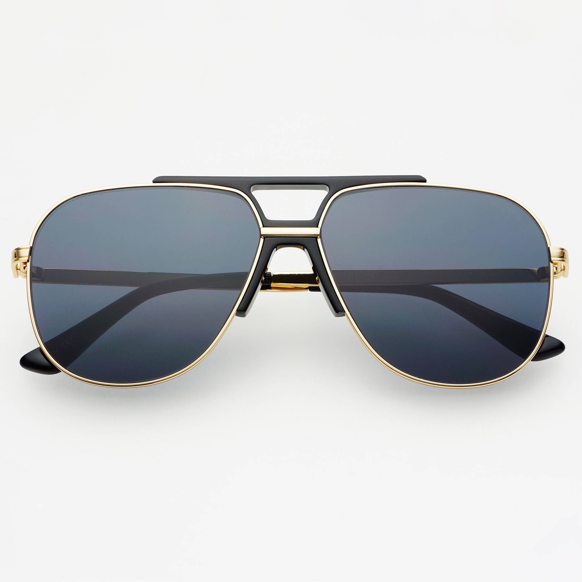 Logan Acetate Aviator Sunglasses- Black / Gray
