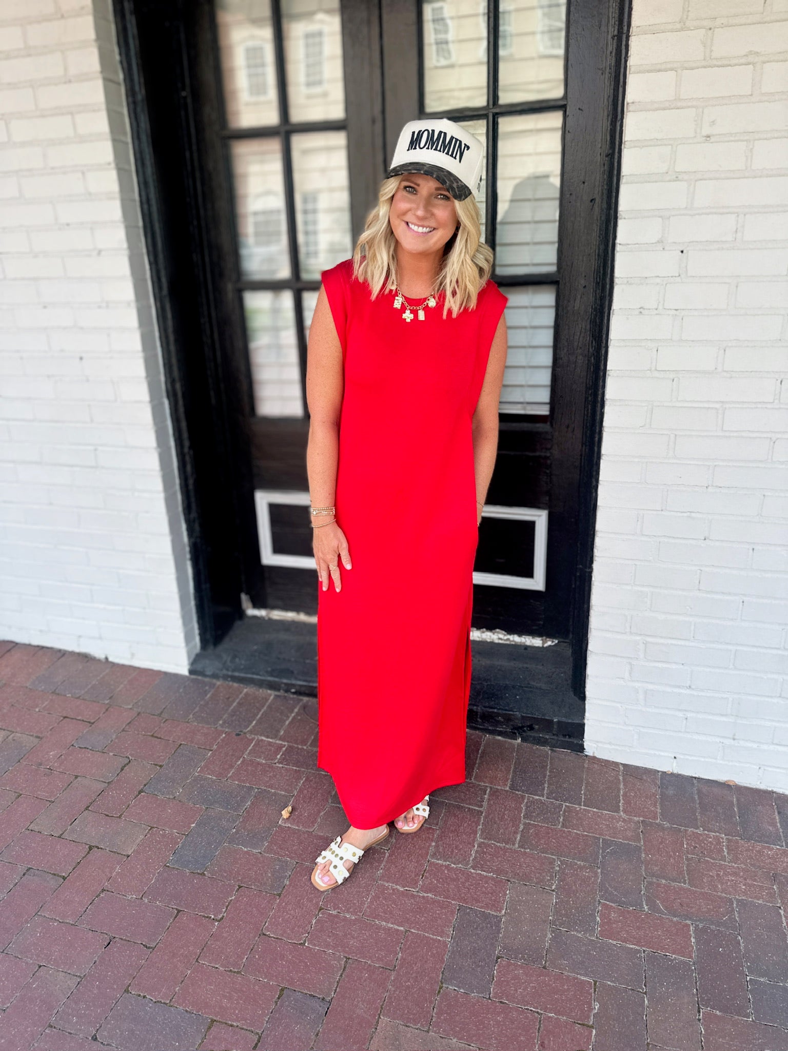 Over It Butter Soft Sleeveless Maxi Dress in Red