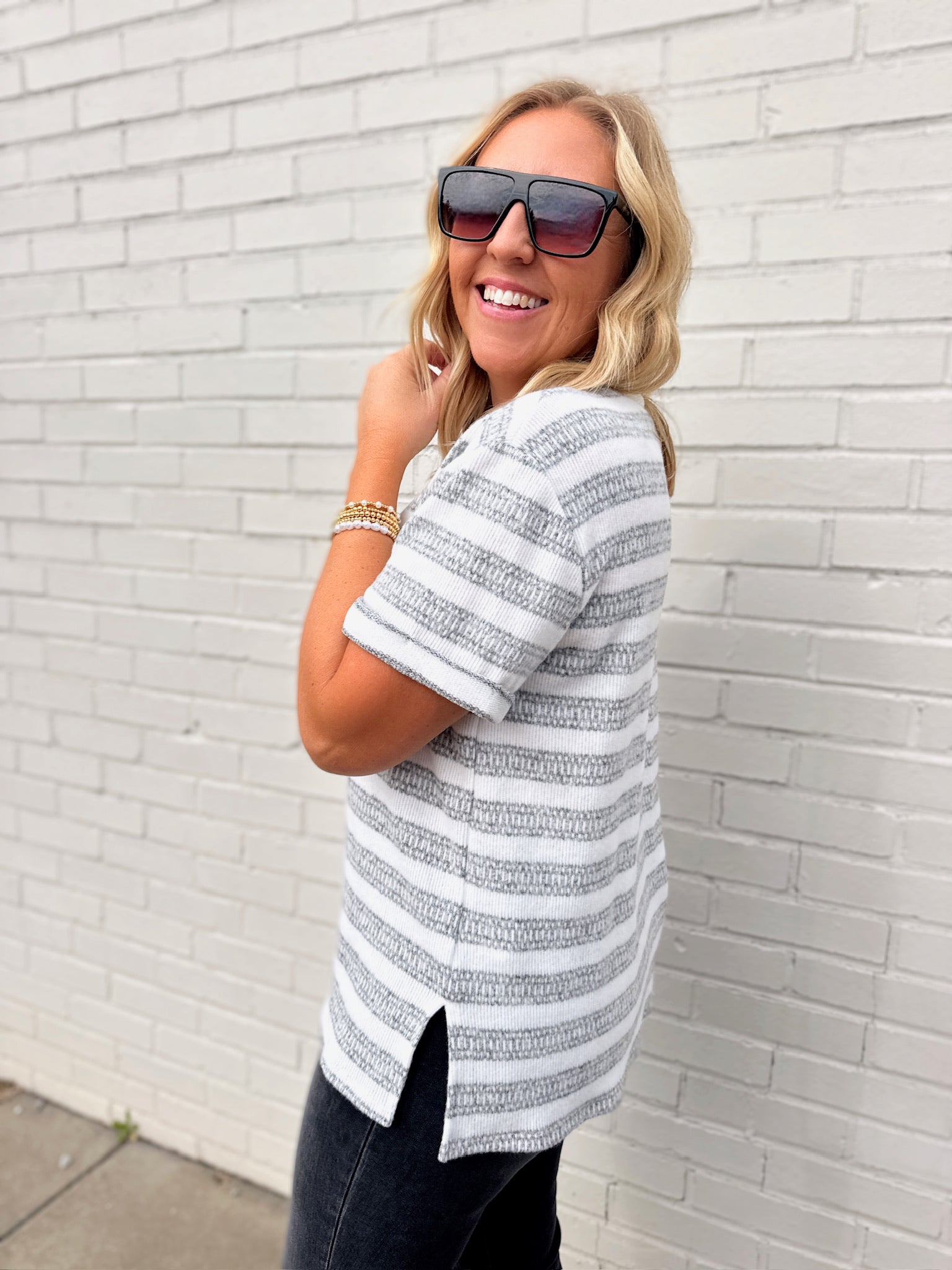 Ready For Tomorrow Striped Super Soft Short Sleeve Top