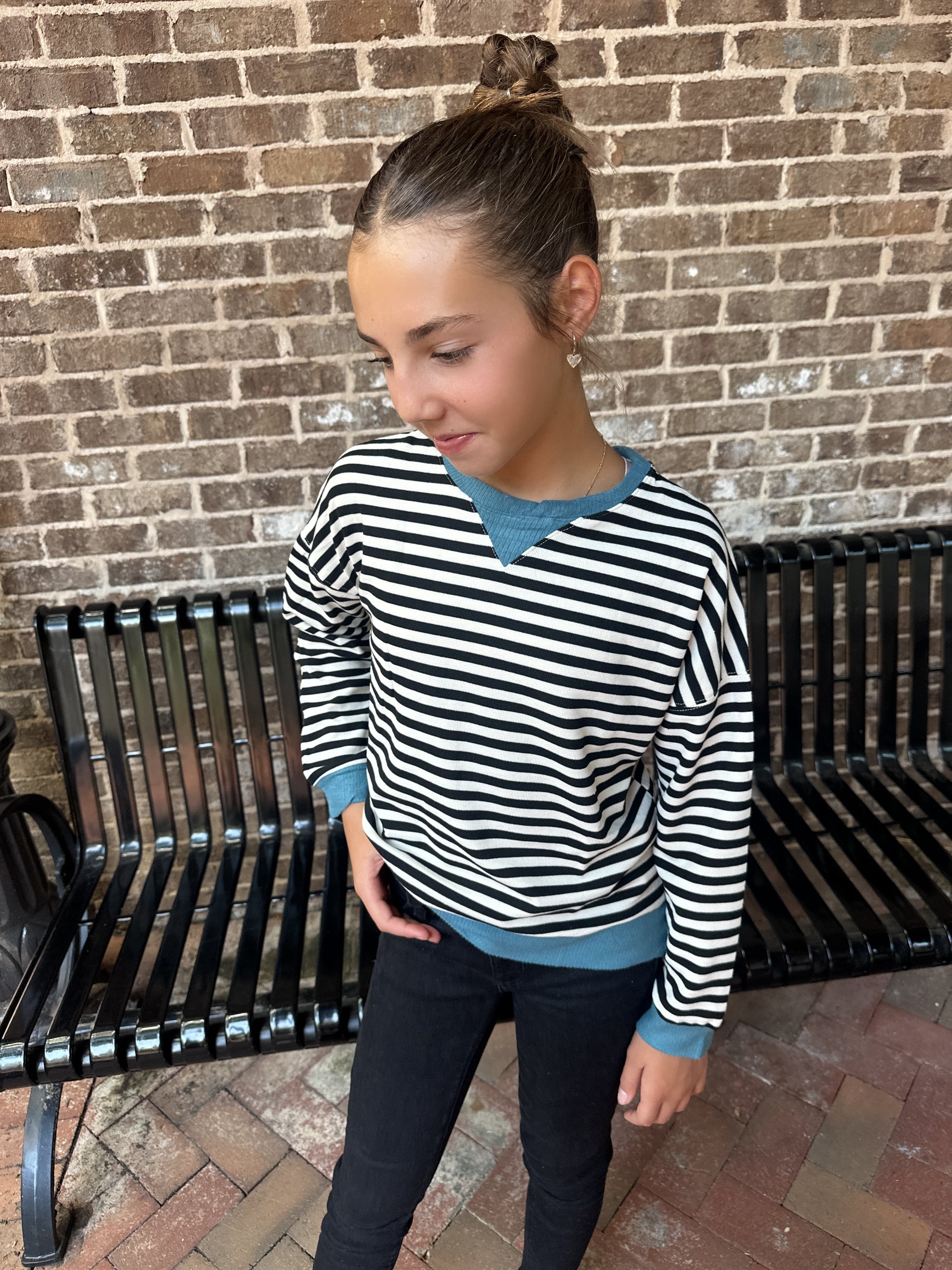 Stripe It Up Girls Long Sleeve Top