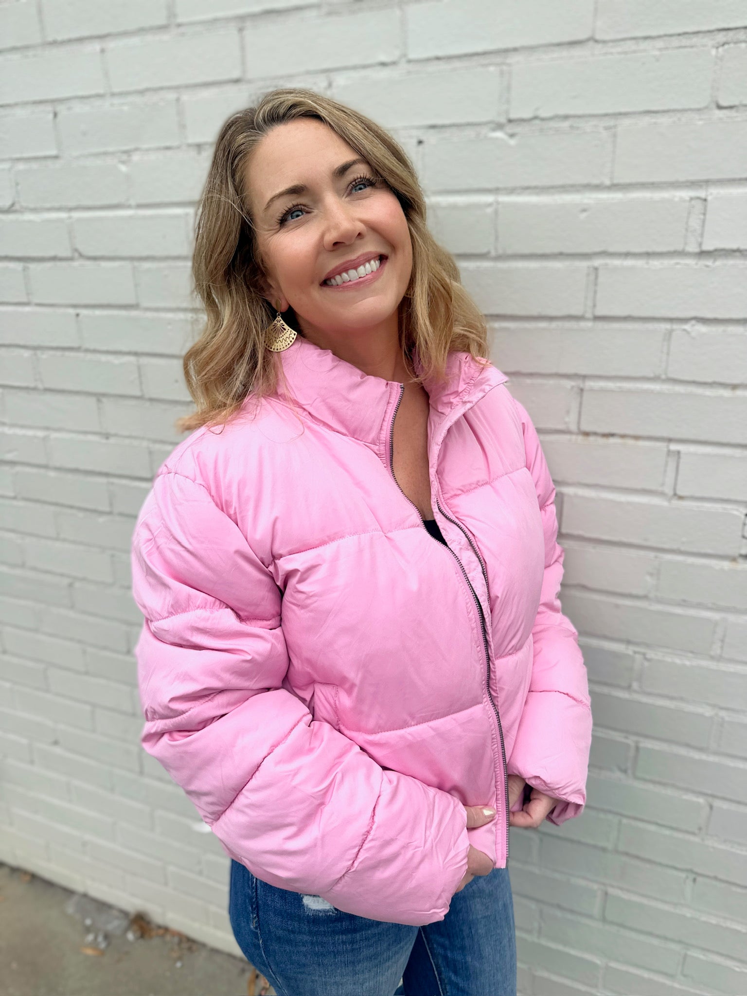 Keep Me Warm Puffer Jacket-Rose Pink