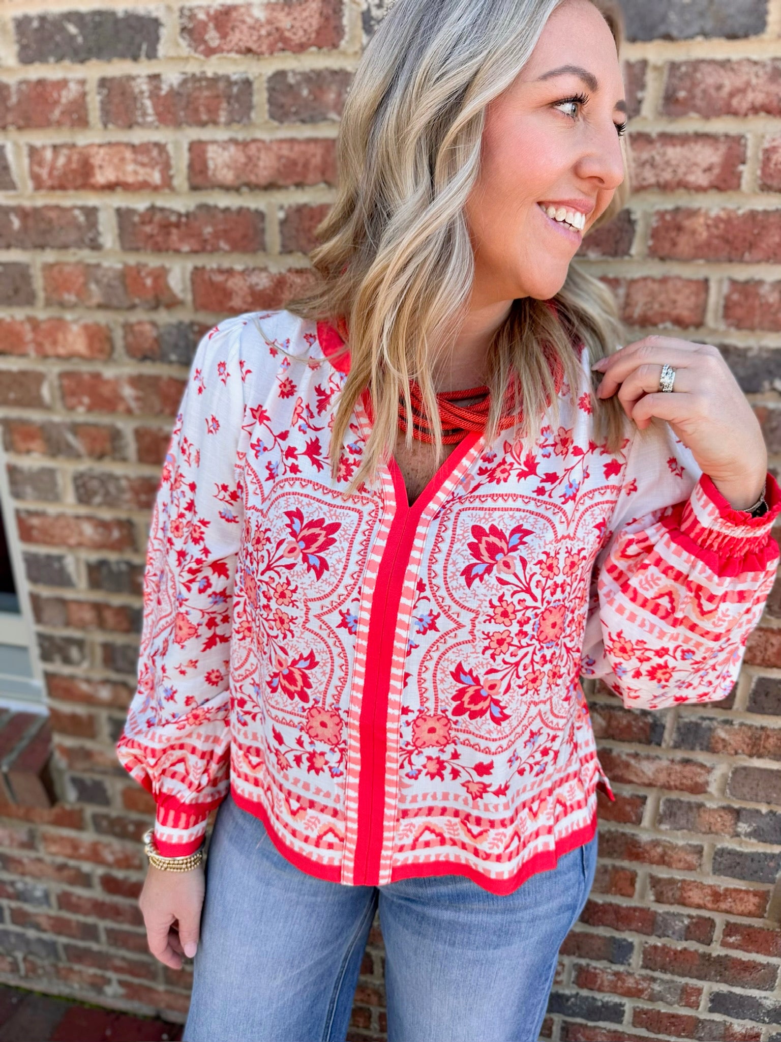 Know Just What You Want Floral Blouse in Red