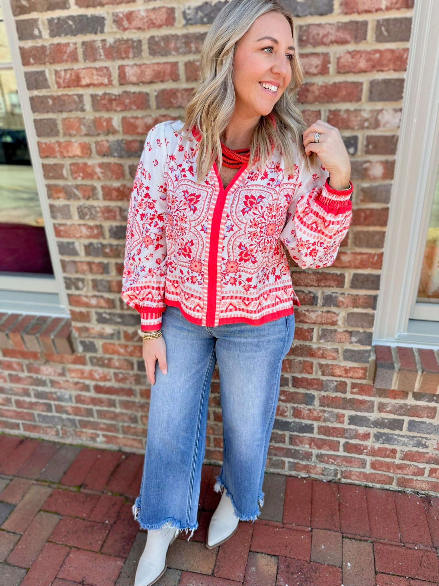 Know Just What You Want Floral Blouse in Red