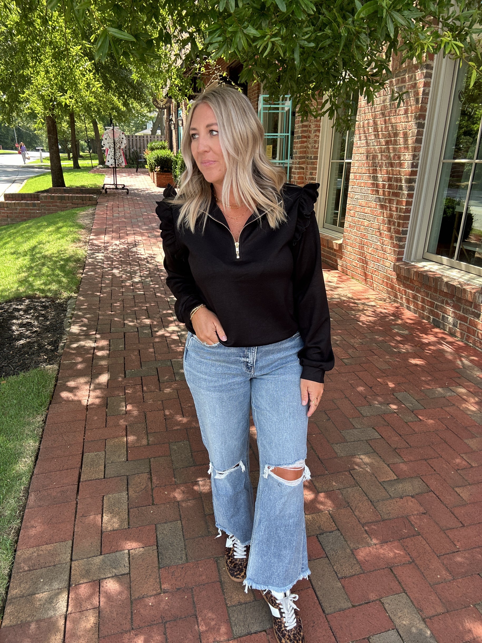 Punctual High Rise Crop Slim Wide Leg Jeans