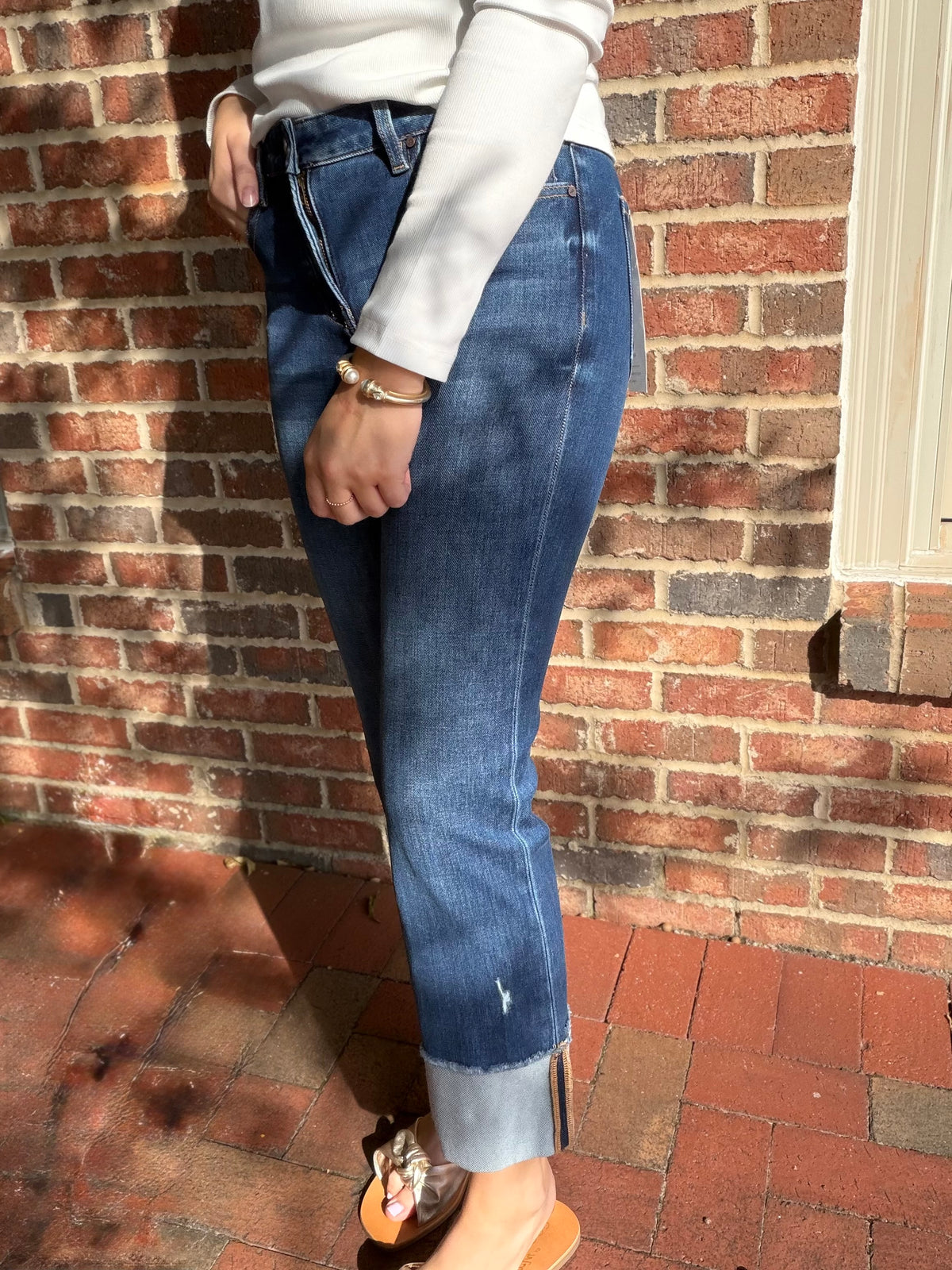 Charlie Mid Rise Cropped Dark Wash Jeans