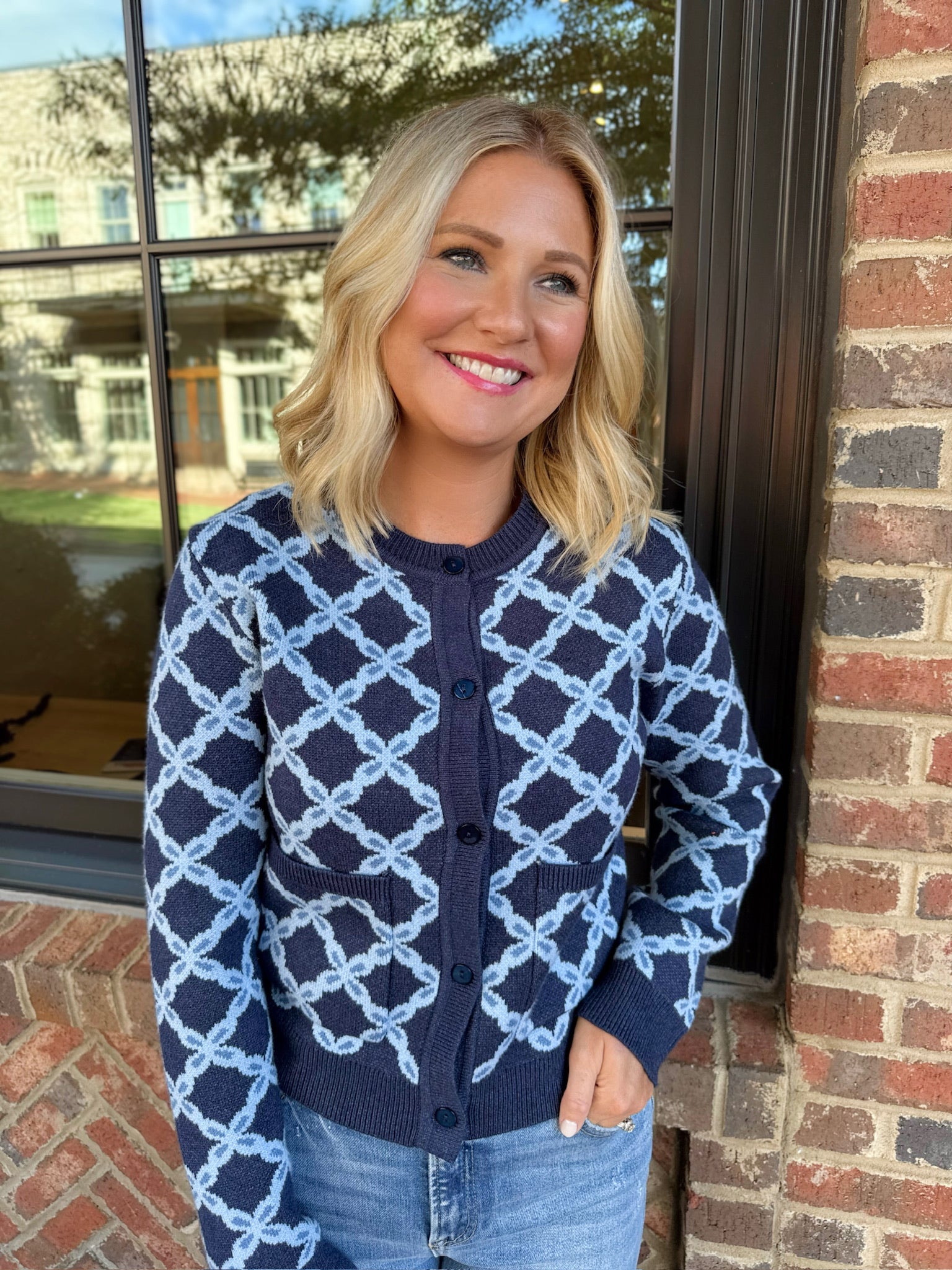 Where Do I Turn Floral Jacquard Cardigan