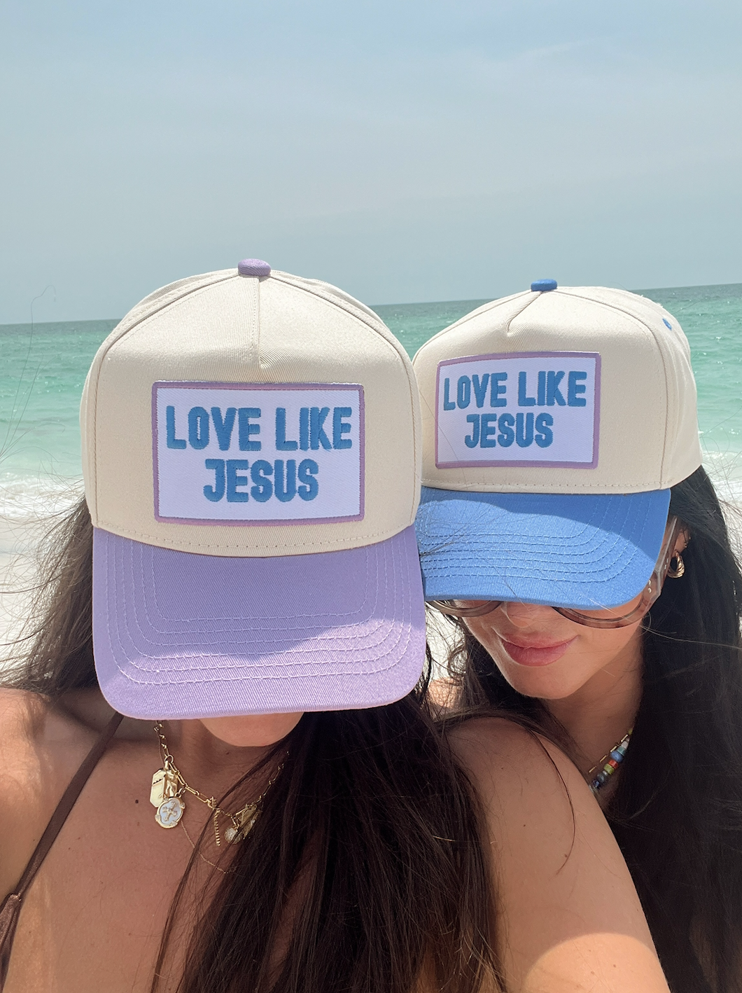 Love like Jesus - Vintage Trucker Hat: Periwinkle