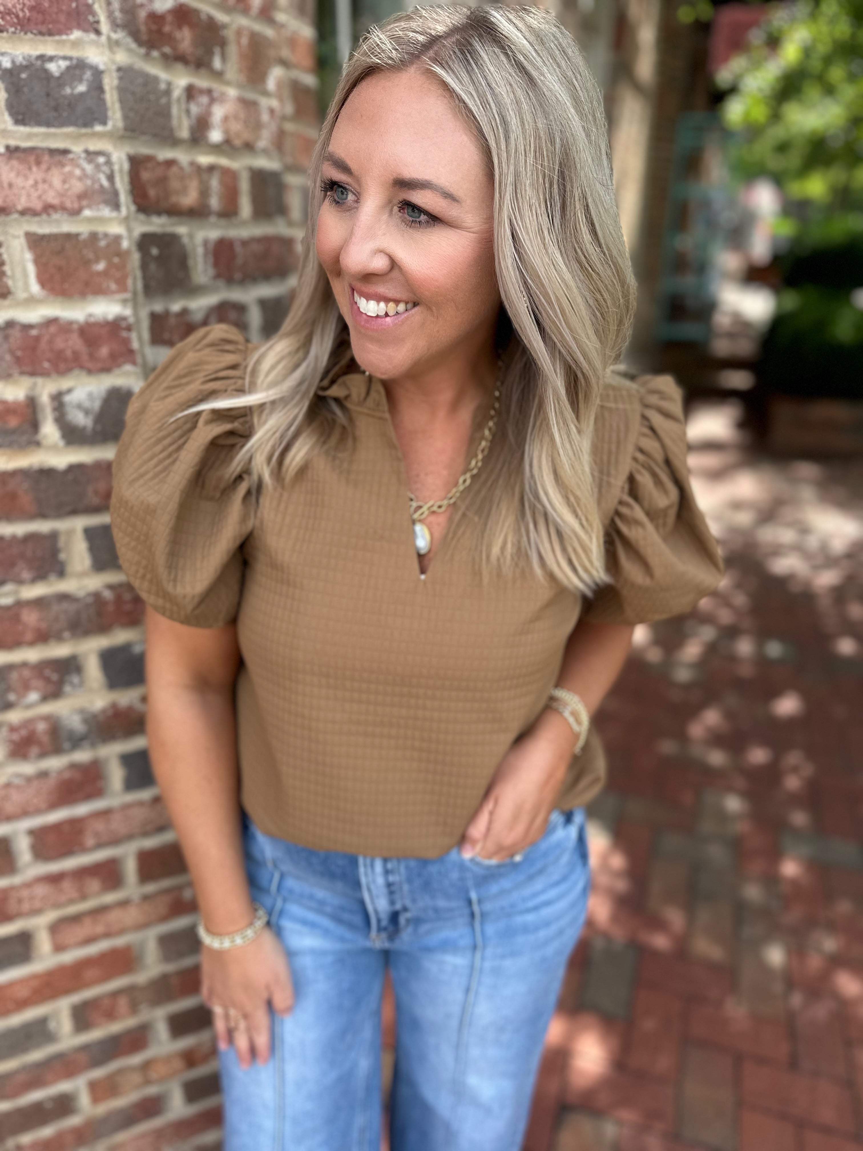 Cloud Nine Ruffled Puff Sleeve Top