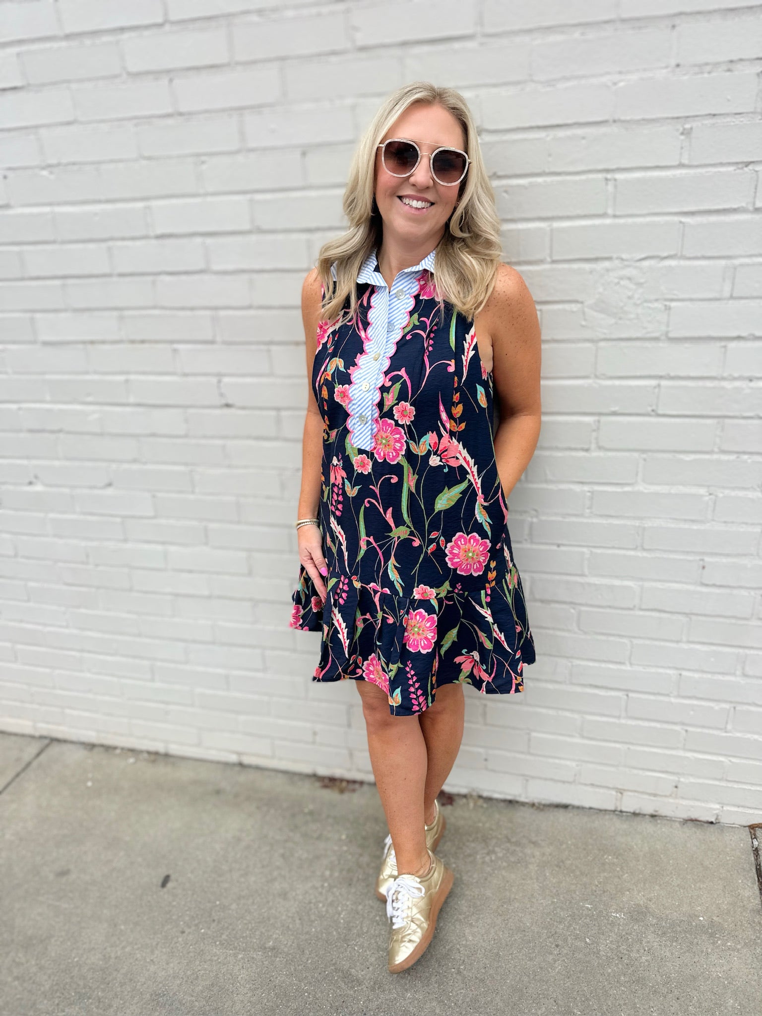 You Deserve It Floral Dress with Collar