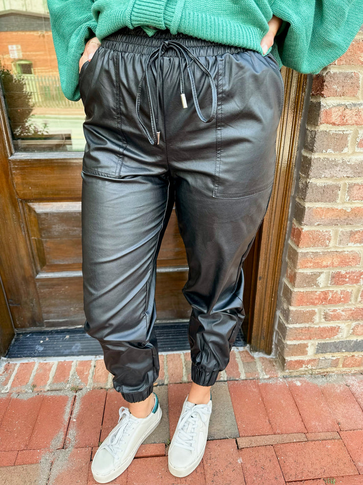 Basically Yours Faux Leather Joggers