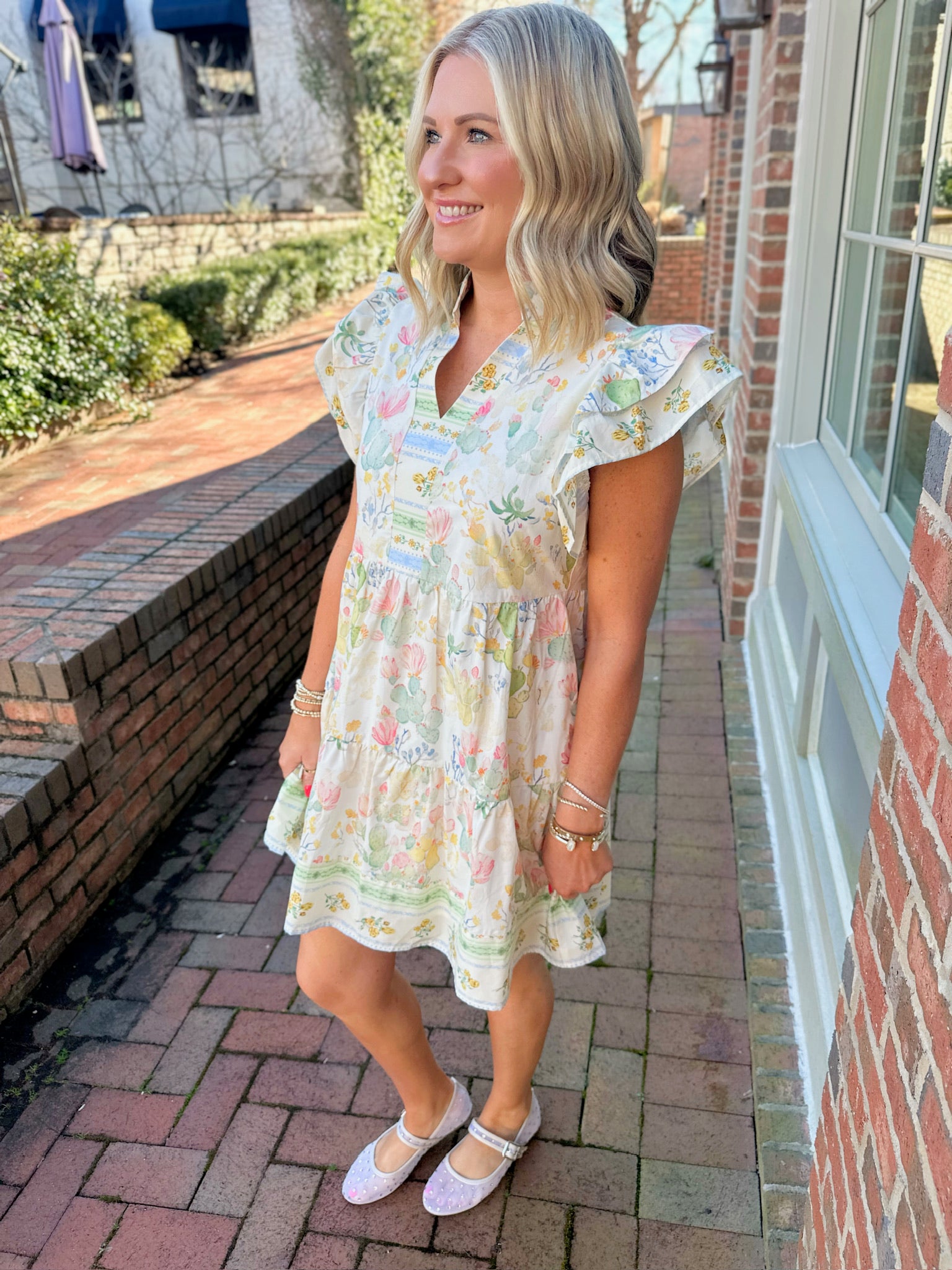 The Way I Love You Floral Flutter Sleeve Dress