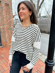 Always Thinking Striped Oversized Top