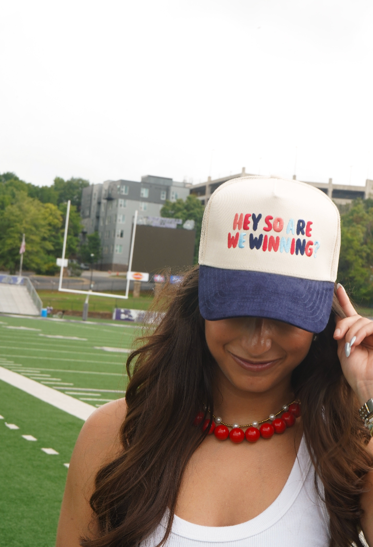 Hey So Are We Winning - Blue Corduroy Hat