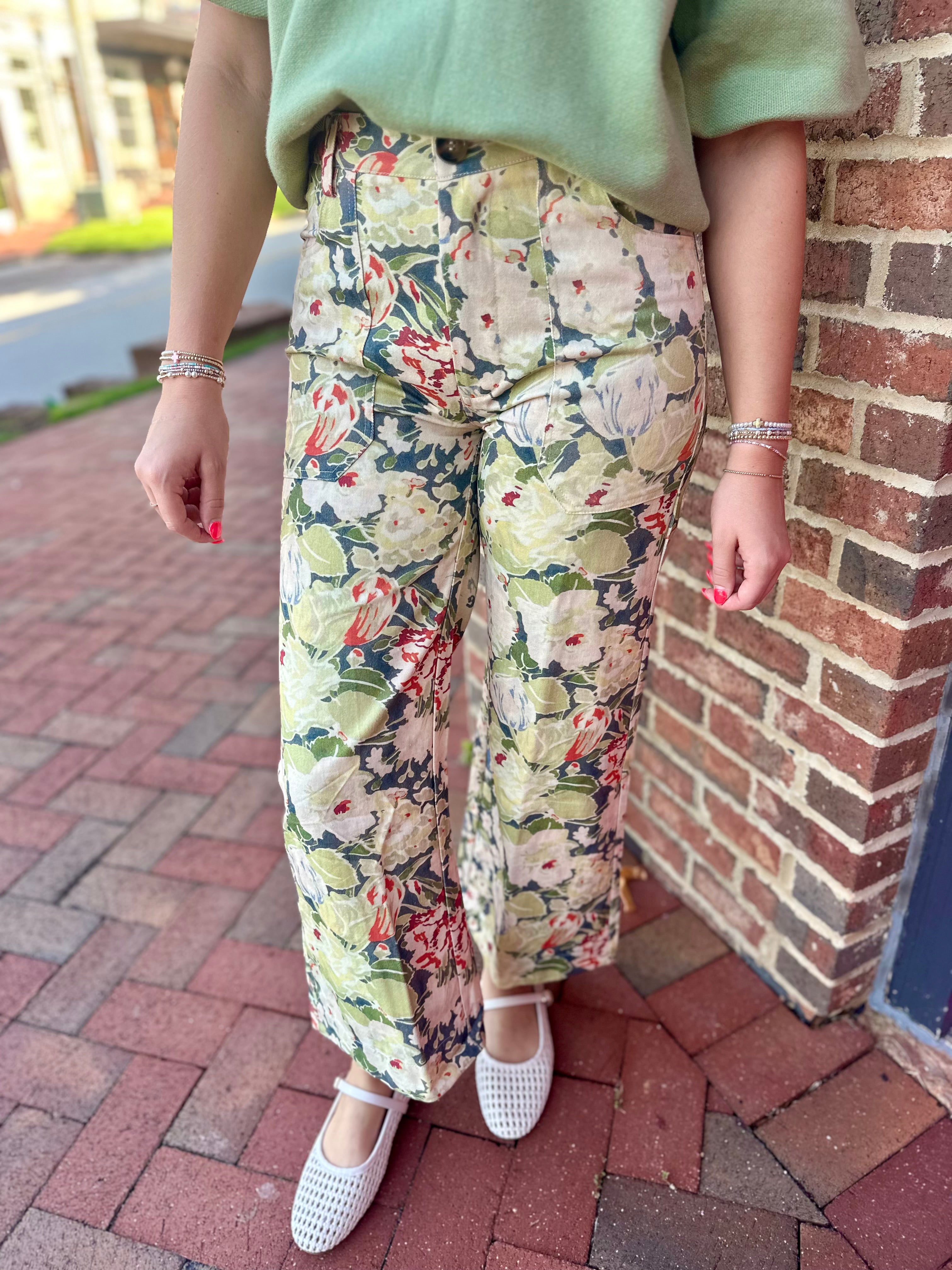 Sweet Bloom Floral Print Pants