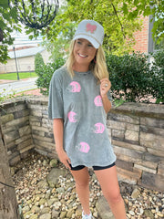 Can't Choose Pink Football Helmet Graphic Tee