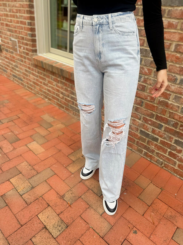 Avenida 90's Vintage Flare High Rise Light Denim Jeans