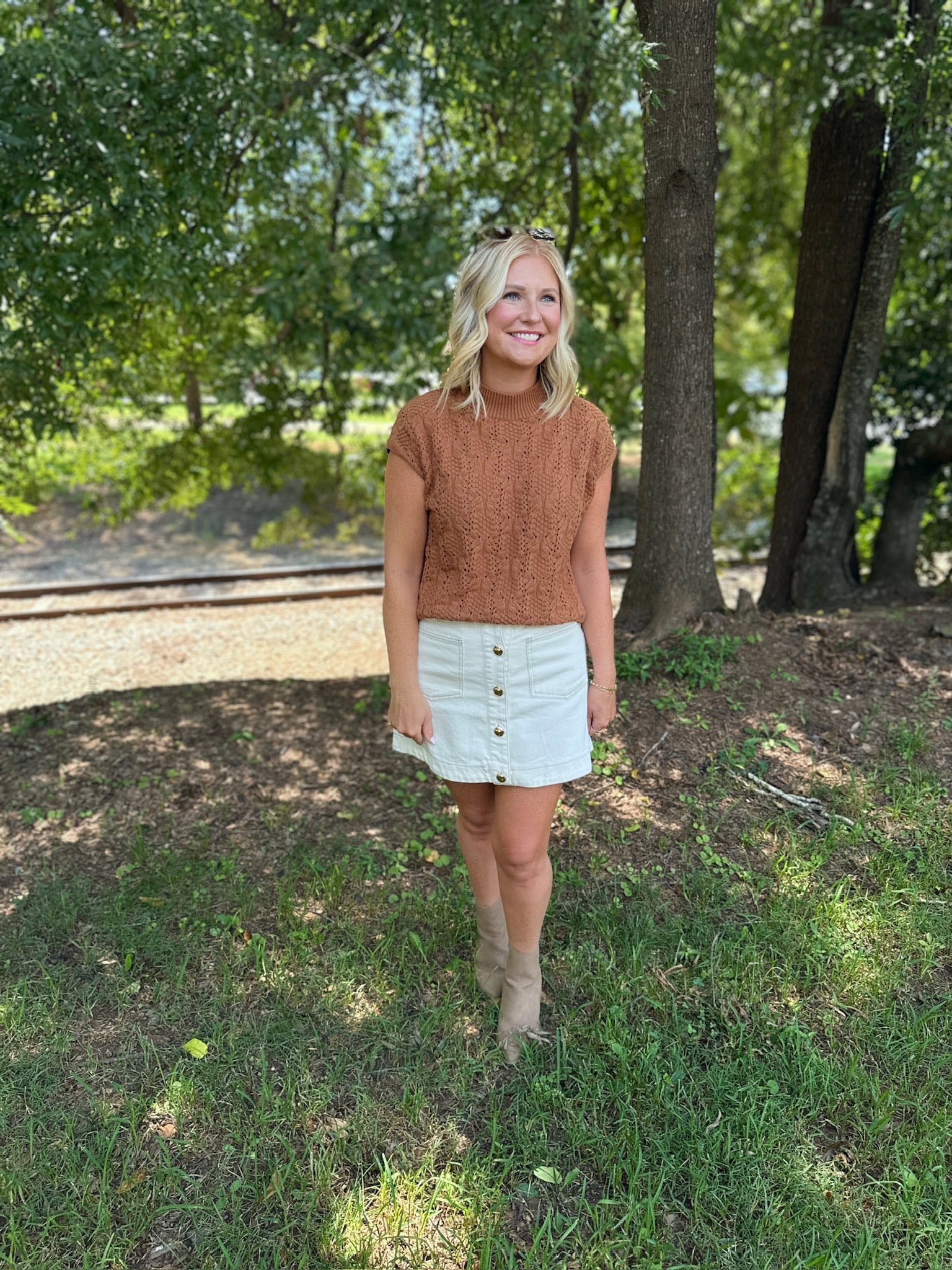 Southern Fall Cable Knit Mock Neck Sweater
