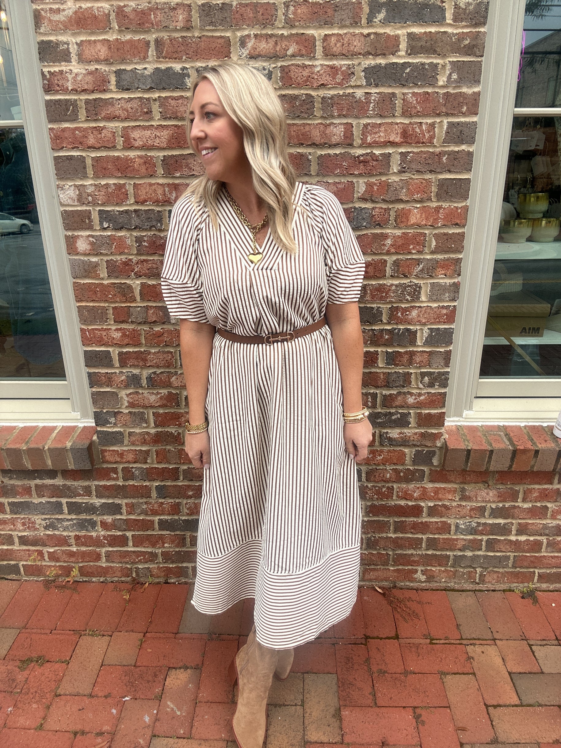 Sweet On You Vertical Stripped Midi Dress