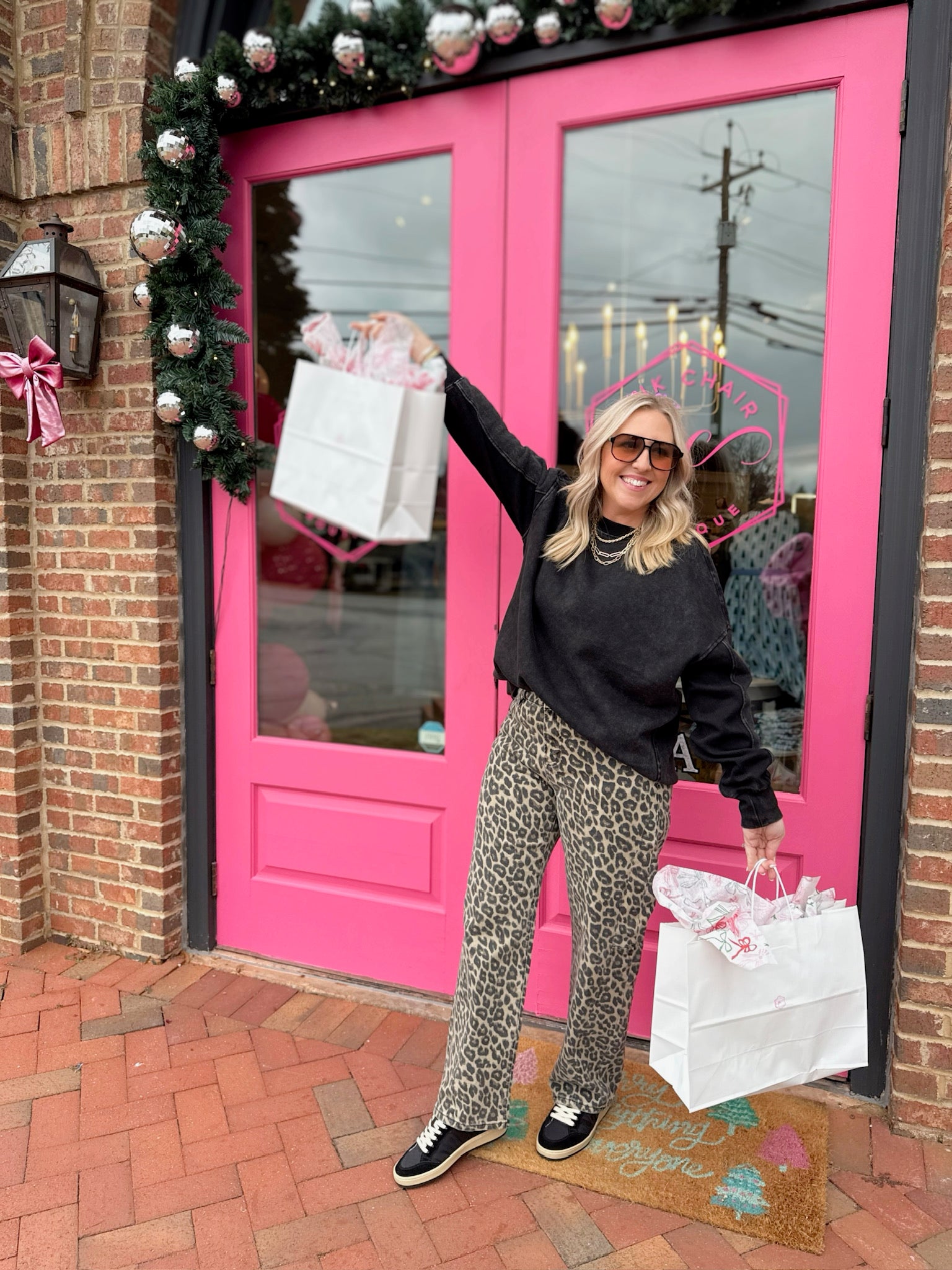 Mariah Mid Rise Ankle Leopard Barrel Jeans