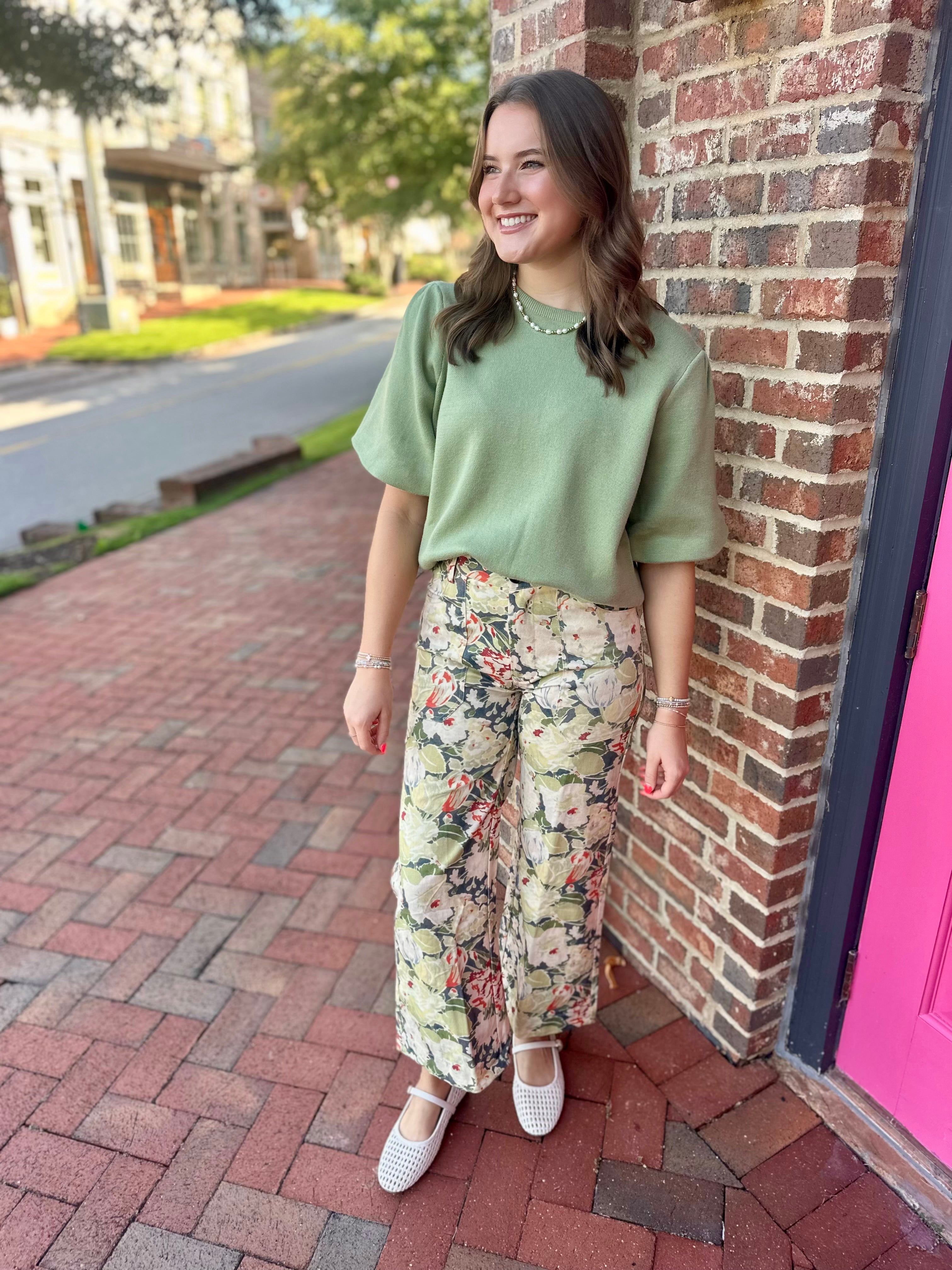 Sweet Bloom Floral Print Pants
