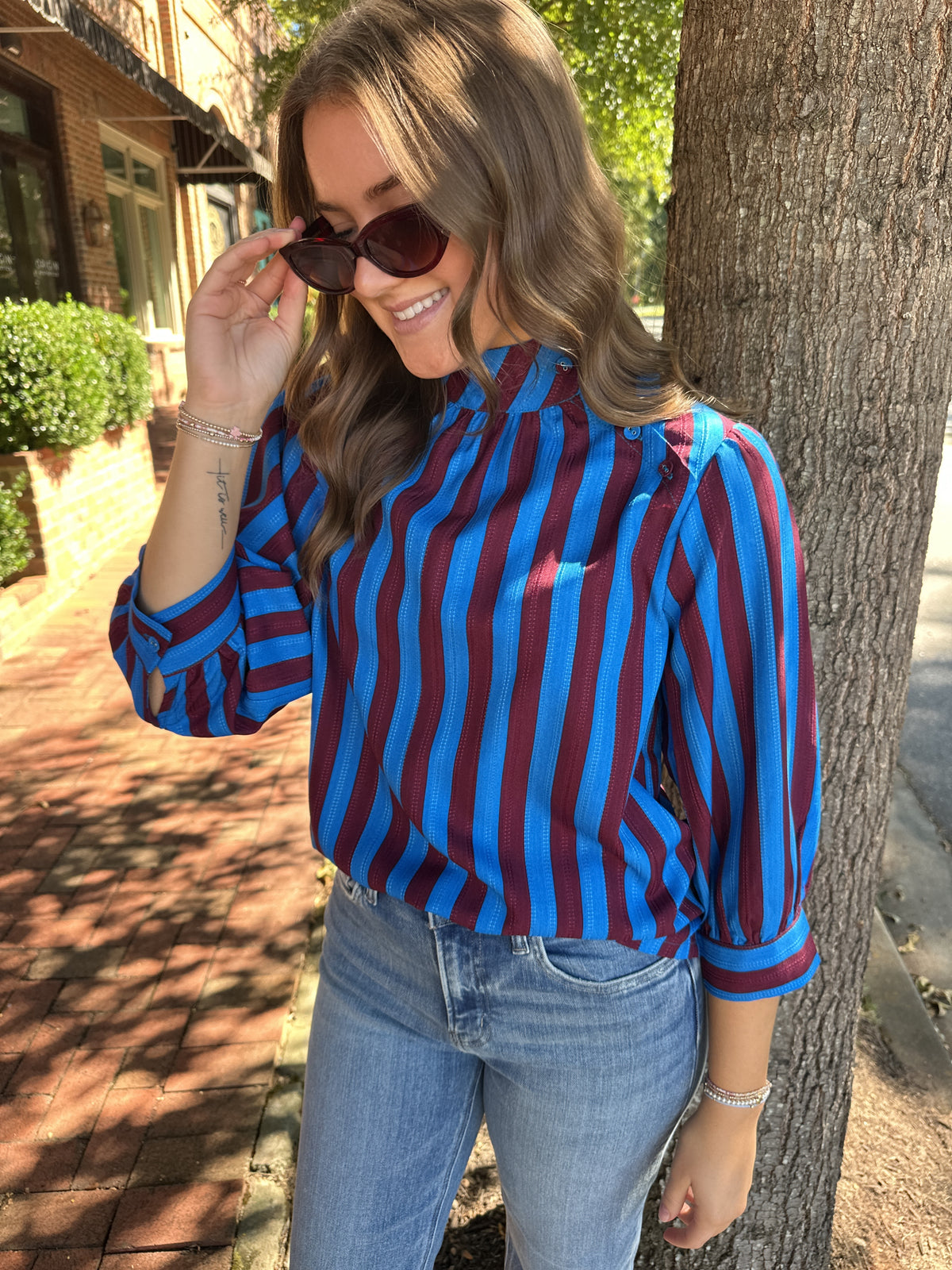 Laid Back Luxe Striped Blouse