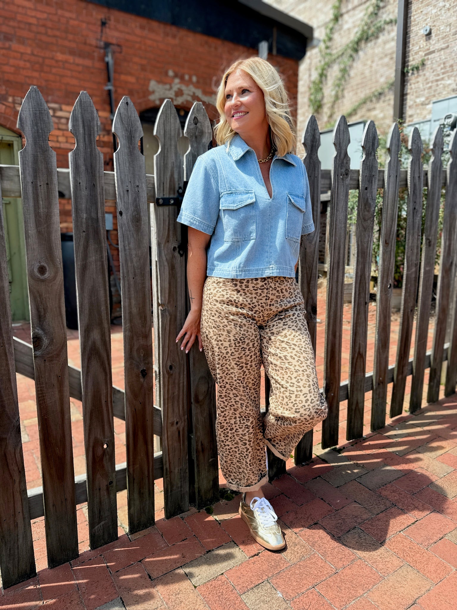 Love You Like Forever Leopard Barrel Jeans