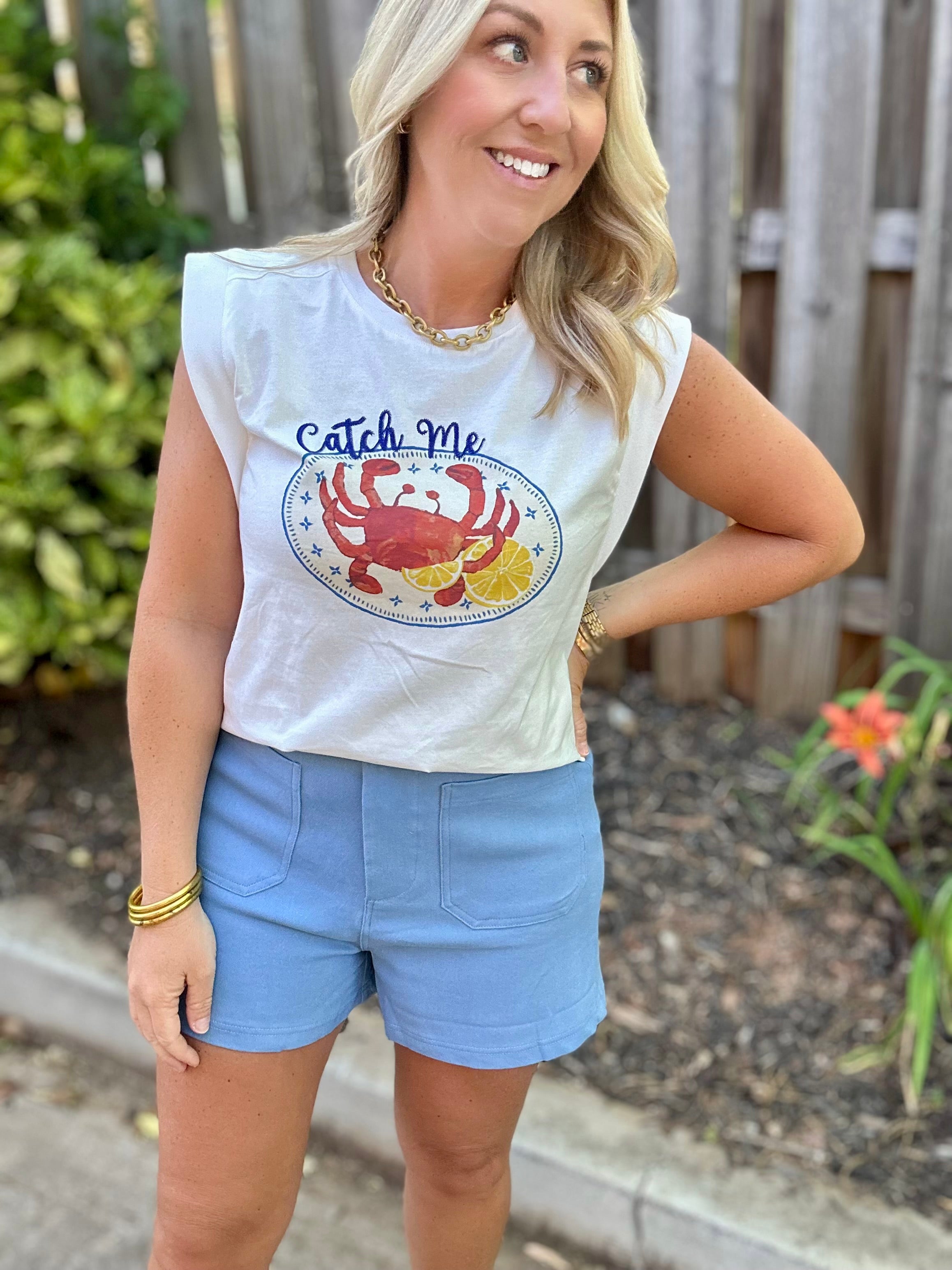 Catch Me Graphic Sleeveless Top